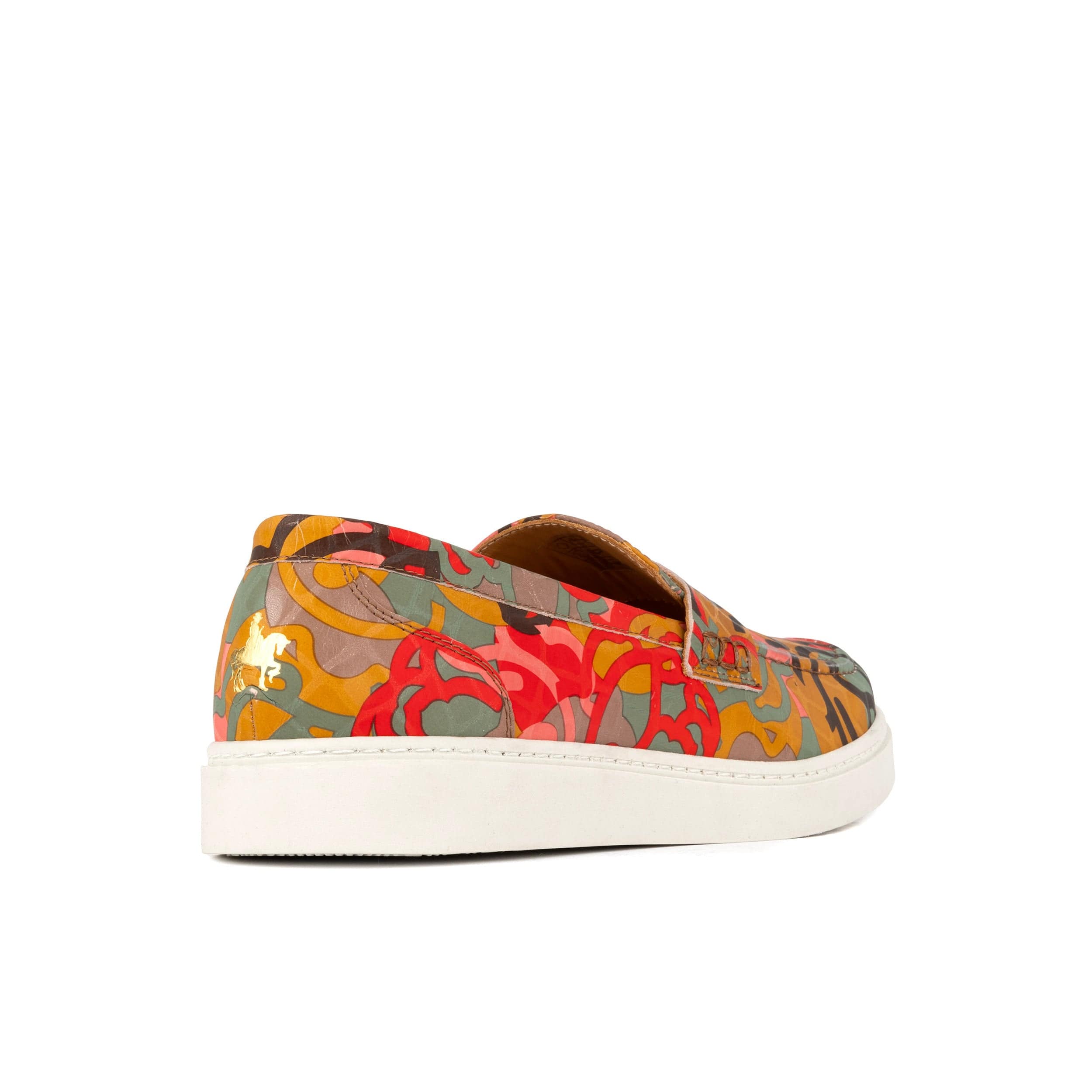 Walter - Multi Print - Men's white sole Summer Loafer in eye catching soft leather
