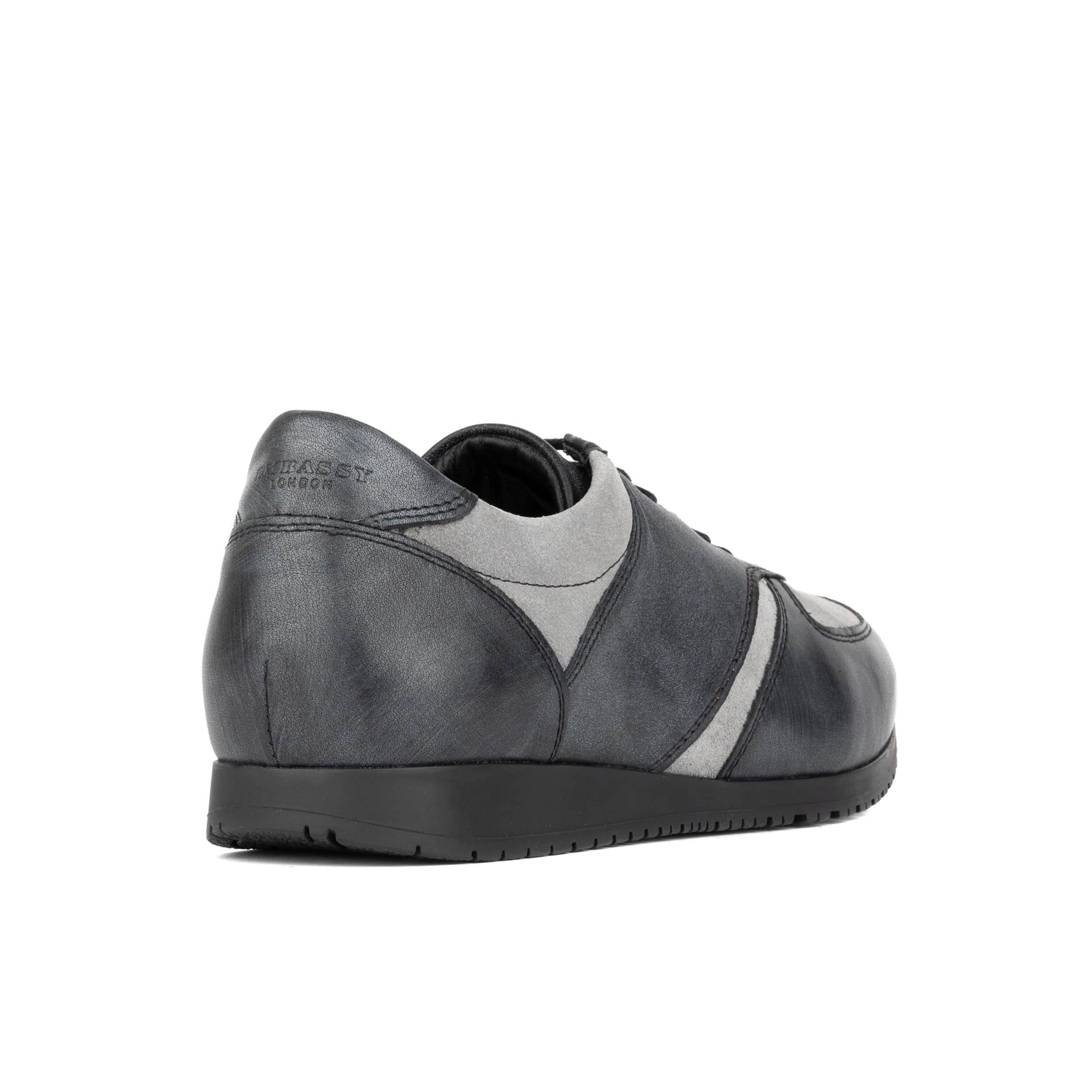 San Francisco - Grey & Grey - Men's lace-up leather & suede trainer