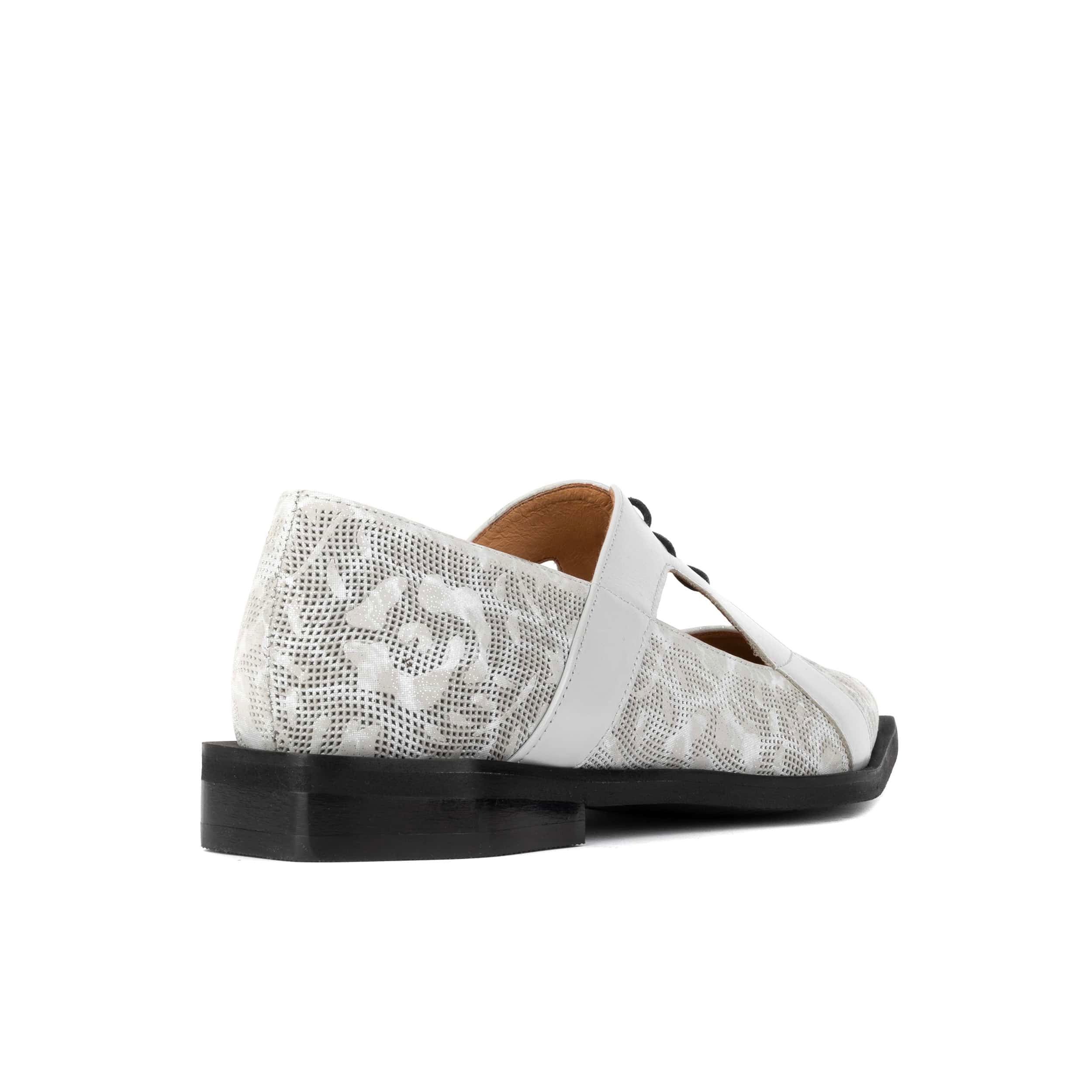 Harlowe - Grey - Women's cutout leather lace up shoe