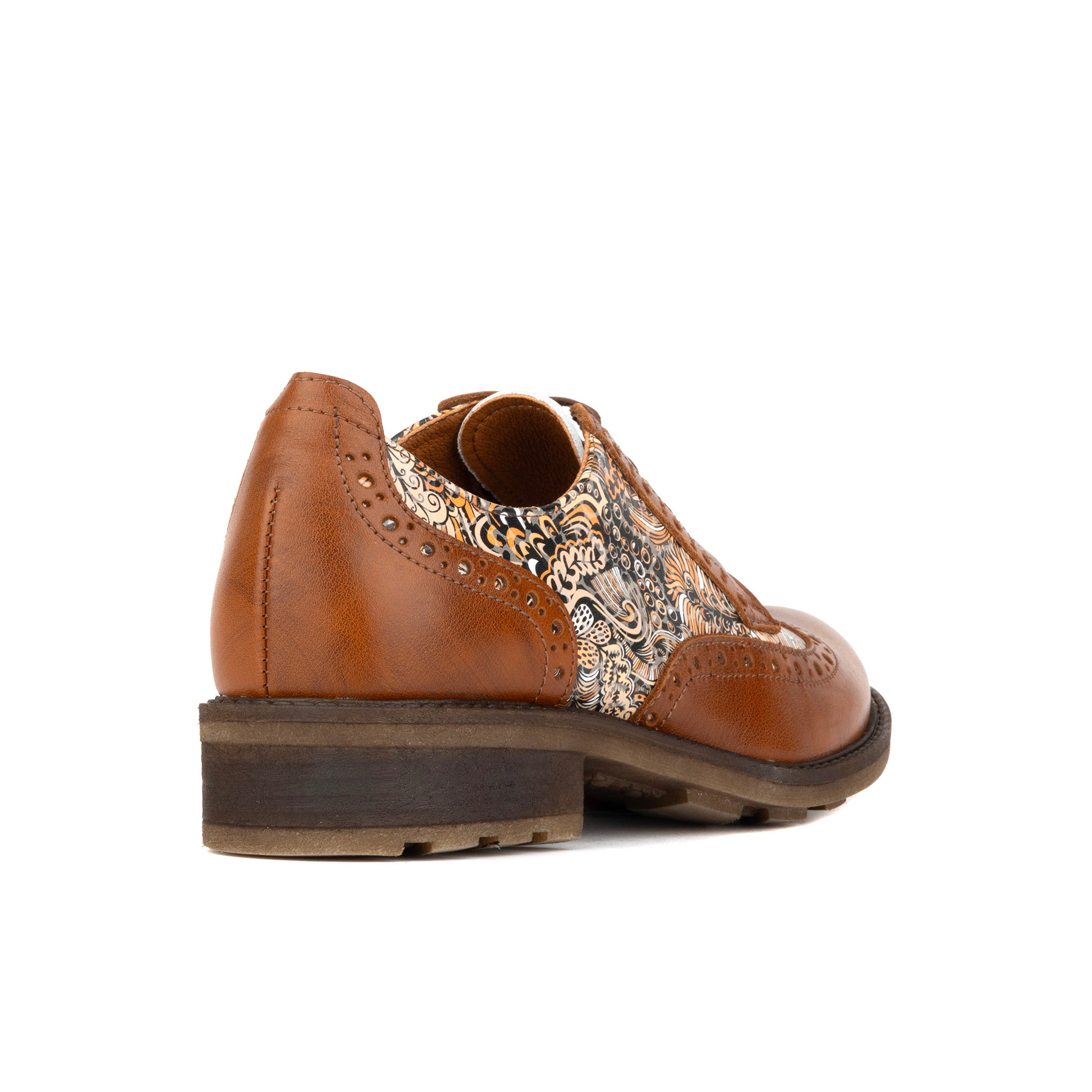 DreamFiters - Brown Signature - Women's round toe leather derby shoe on durable rubber sole