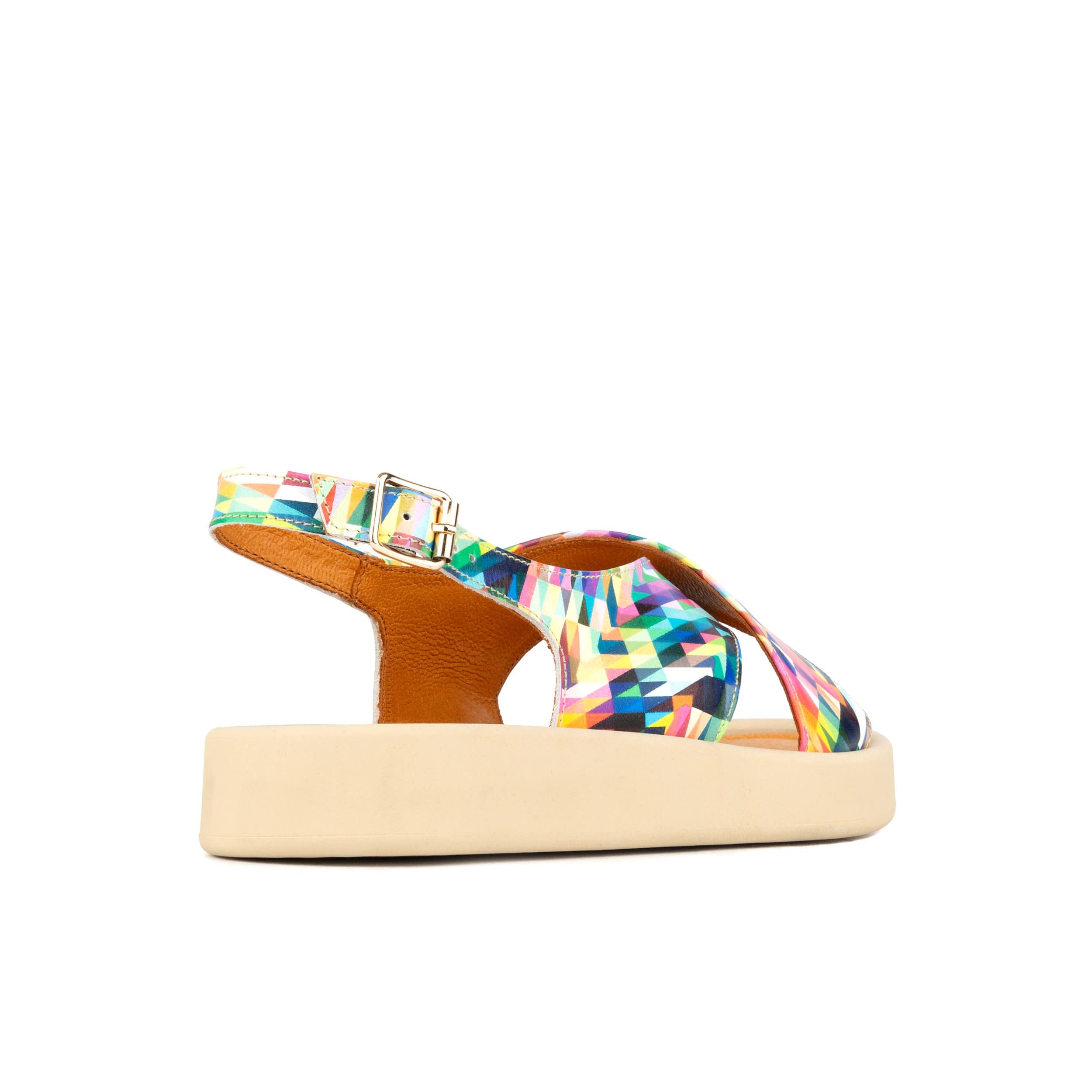Skye - Fiesta - Women's leather platform sandal with buckle strap