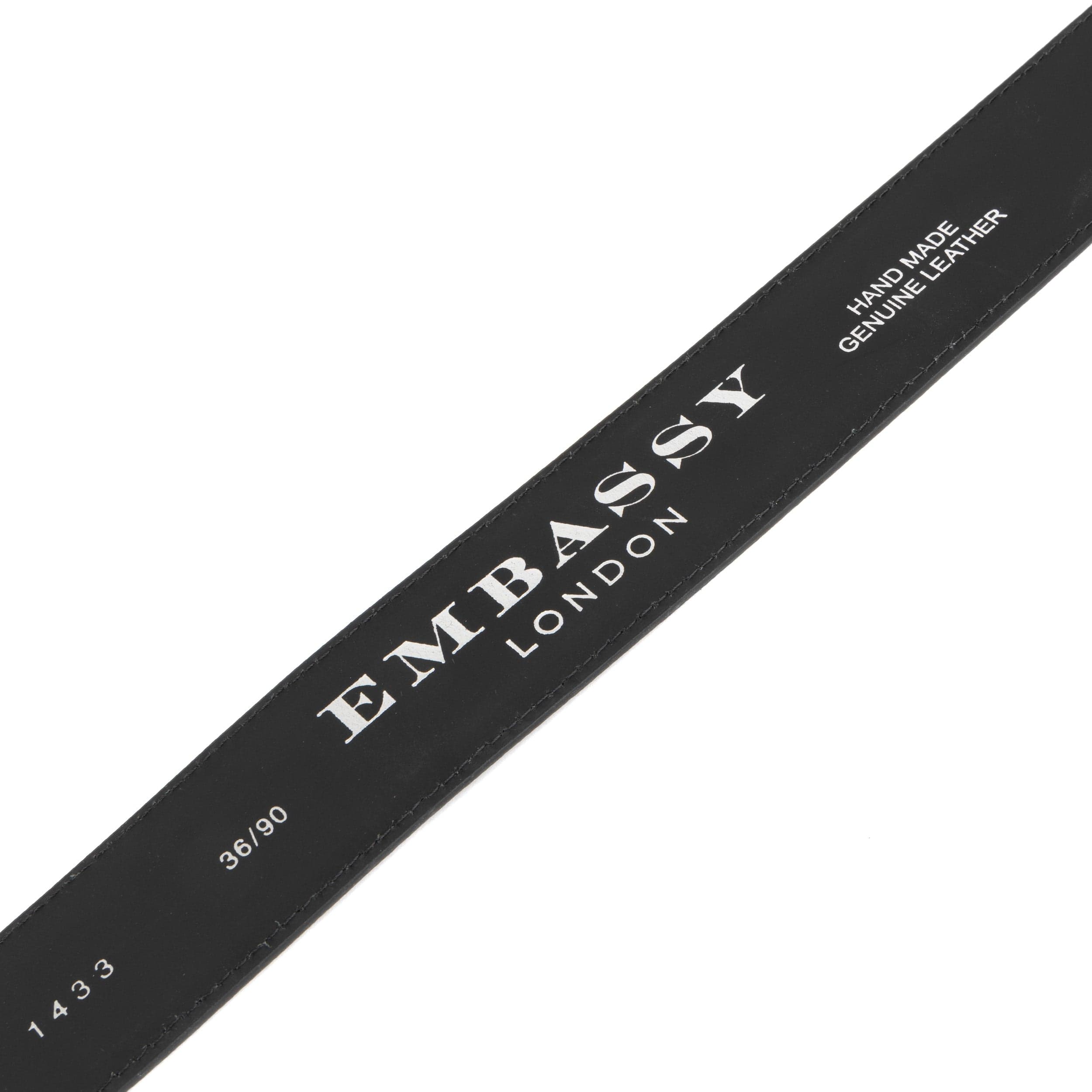 Alec - Black Gold - Men's quality leather belt with dark silver metal buckle