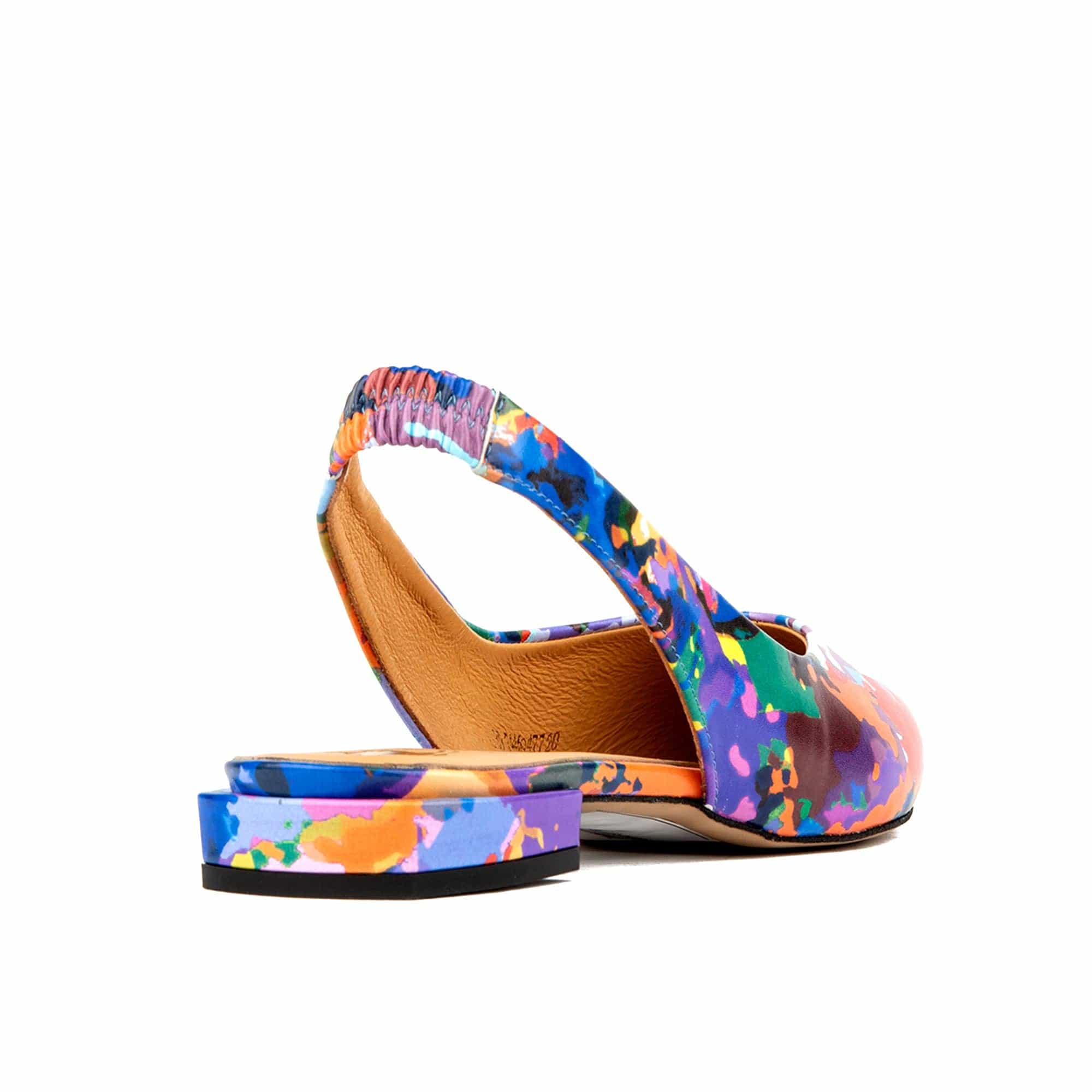 Holly - Summer Colours -Women's pointed toe printed leather slingbacks