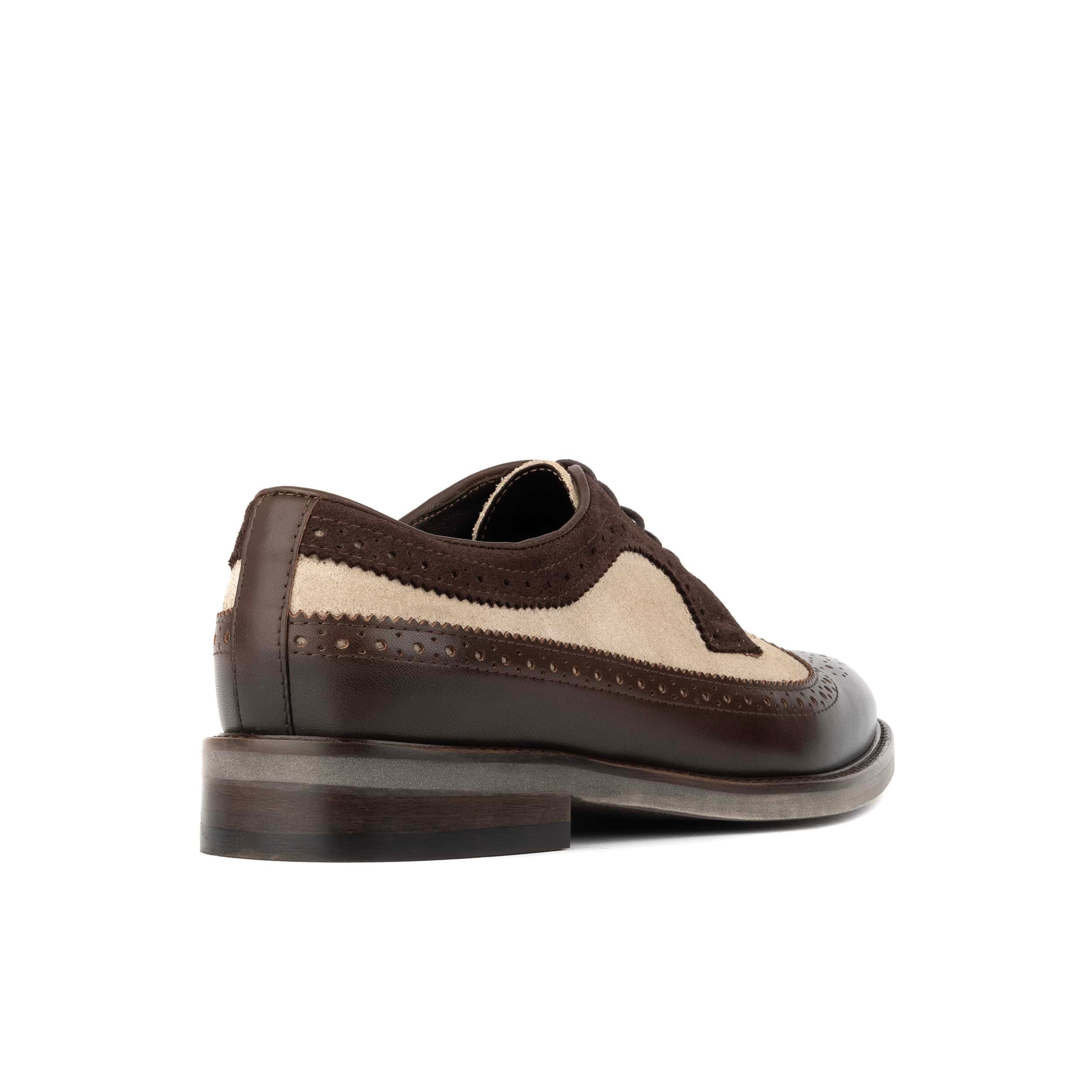 Alexander - Tan & Brown - Men's Multi-Textured Leather & Suede Wingtip Brogue
