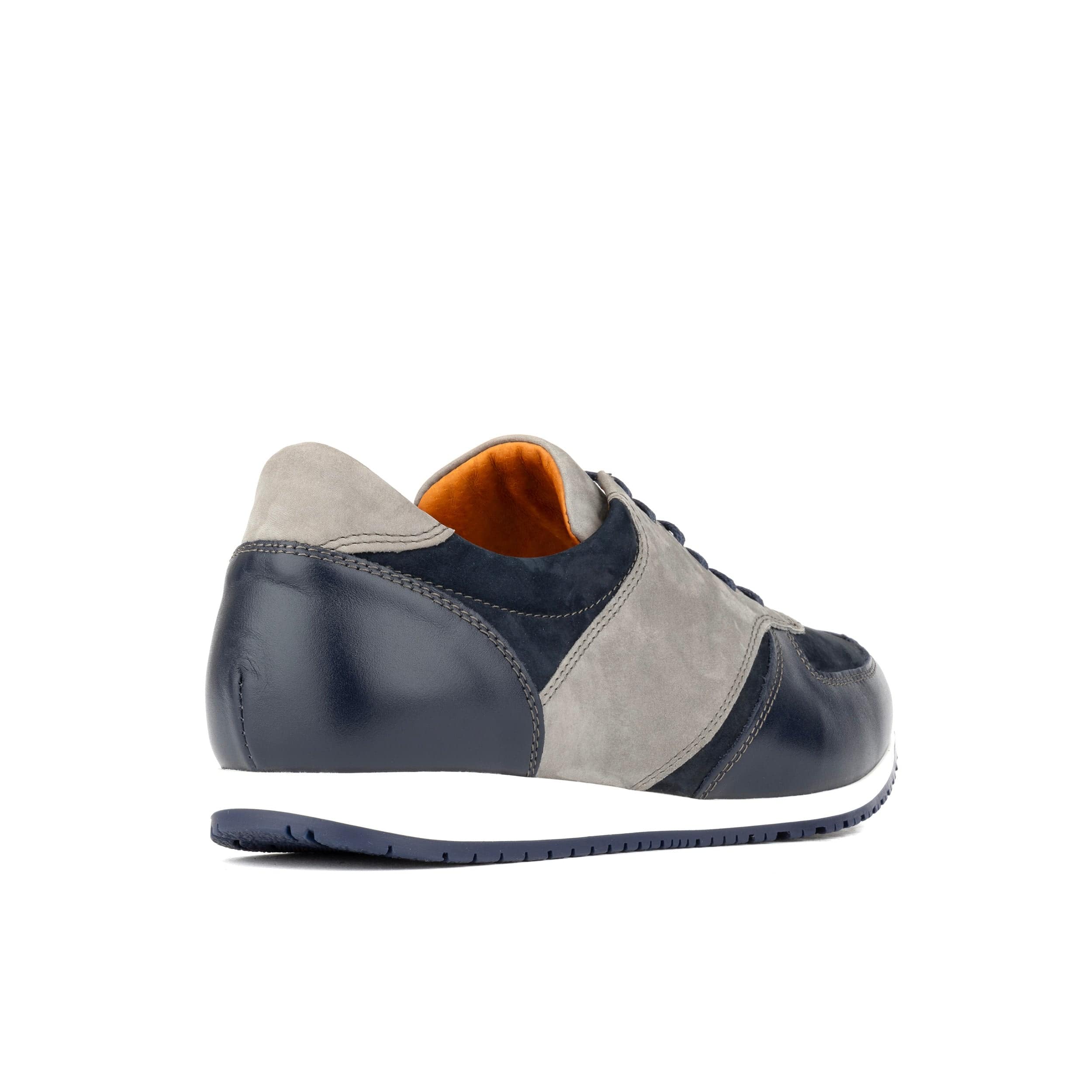 San Francisco - Navy & Grey - Men's lace-up leather & suede trainer