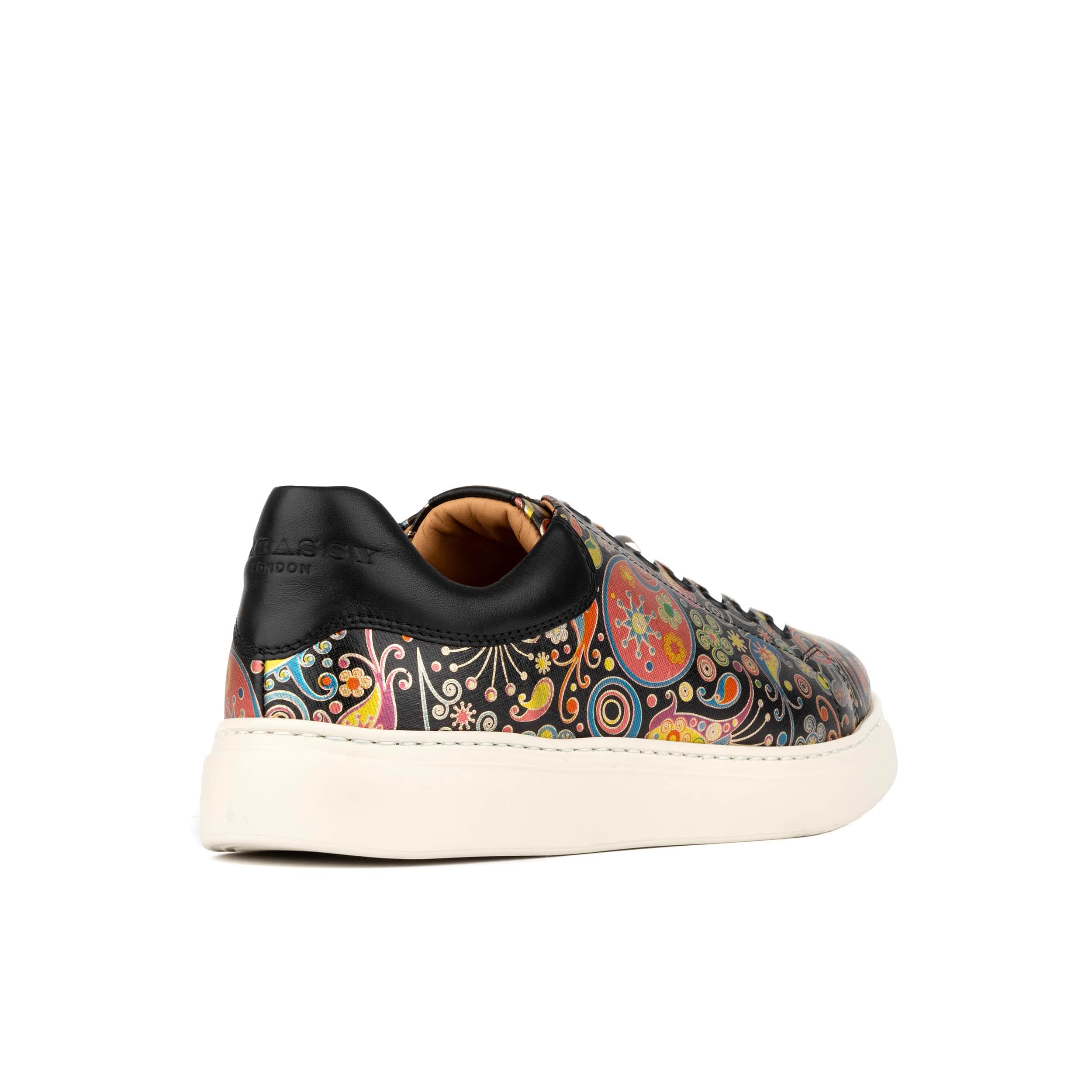 Sun City - Navy & Pink - Men's white sole trainer in eye catching soft leather