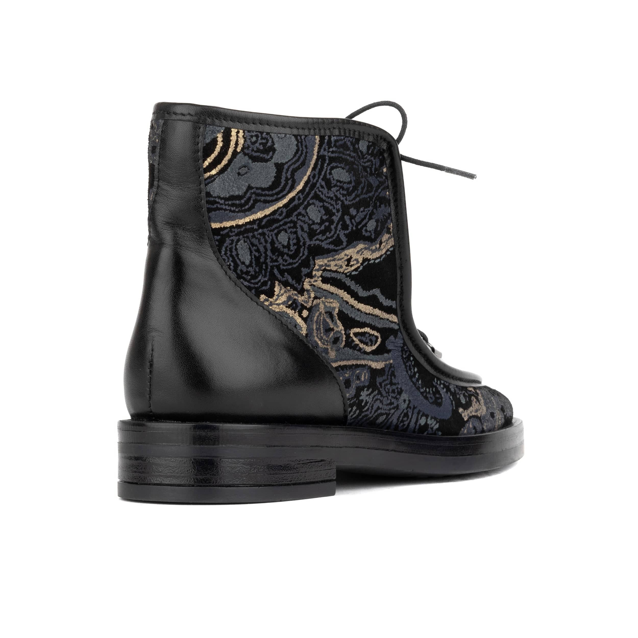 Hedera - Black & Grey & Gold - Women's Suede Alpine Boot