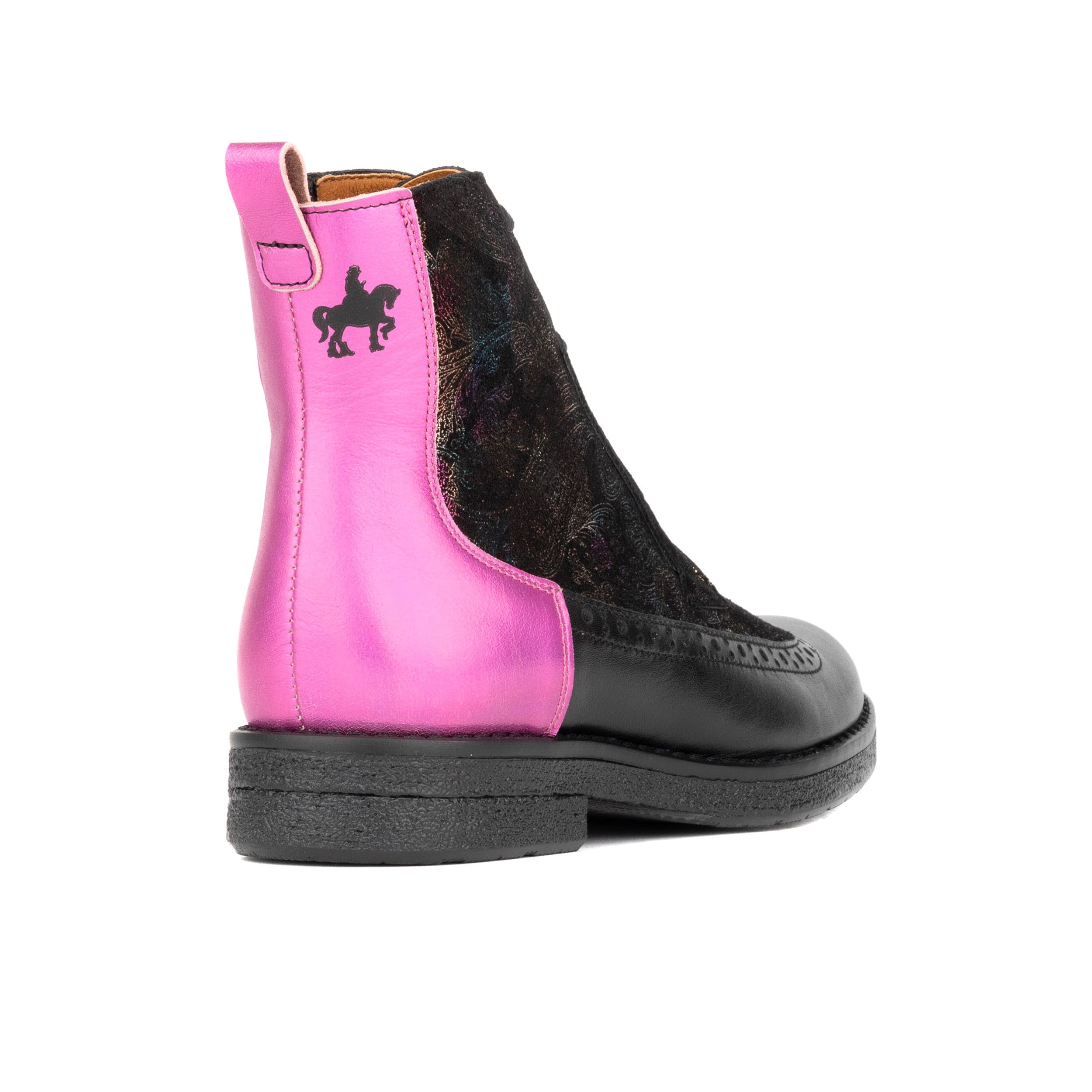 Hatter - Dark Winter Foil & Pink - Women's Leather Ankle Lace-up Boot