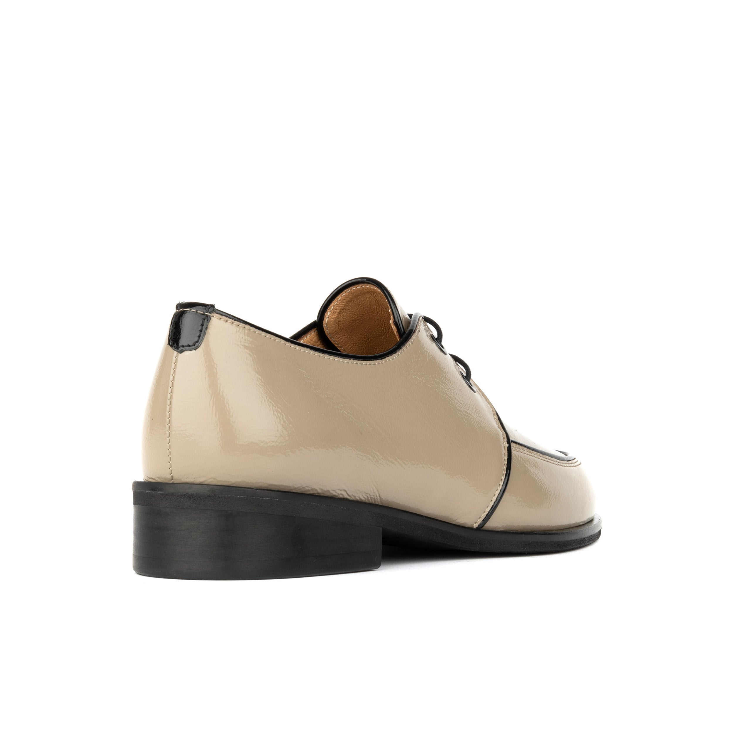 Kiss - Grey & Brown - Women's patent leather lace up shoe