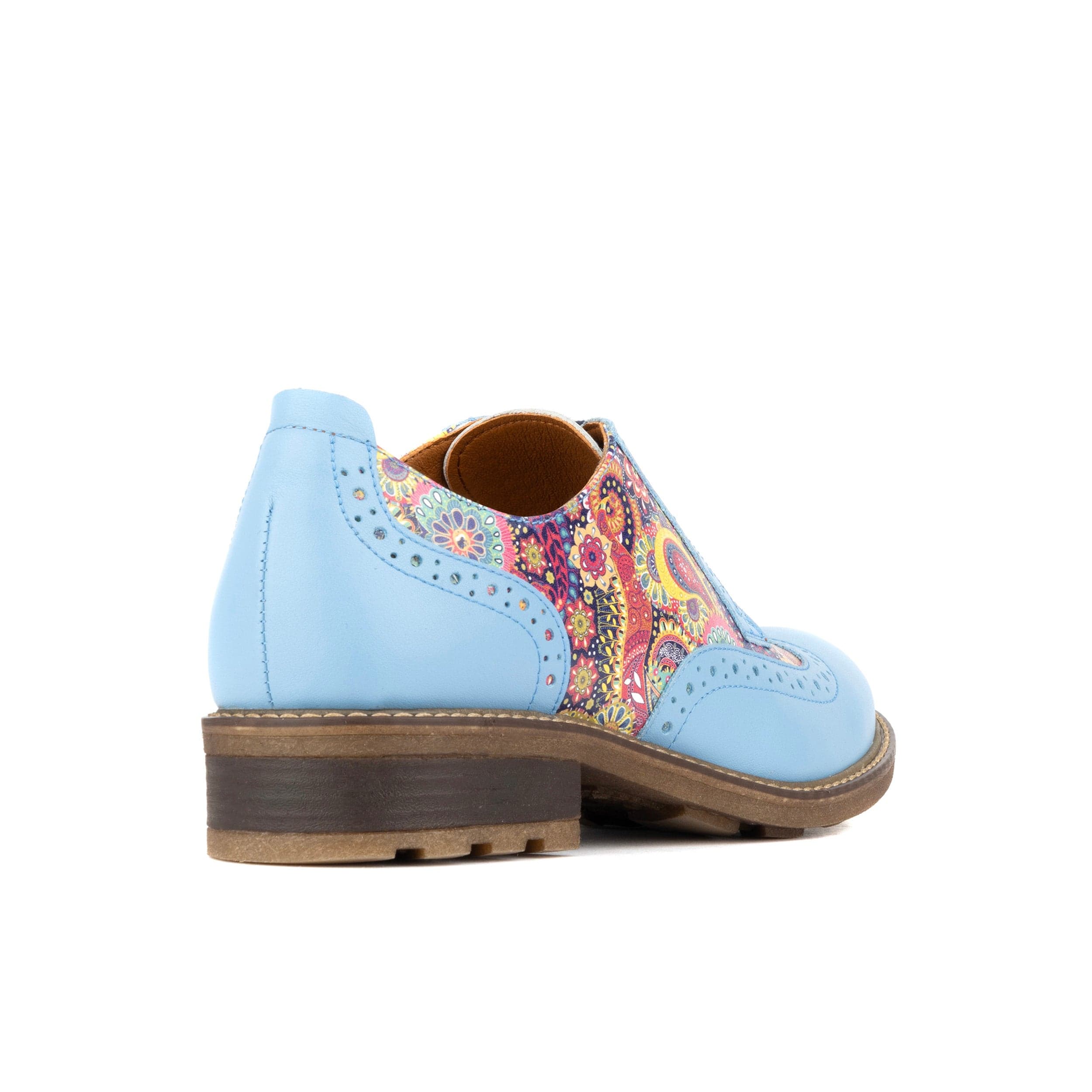DreamFiters - Light Blue - Women's round toe leather derby shoe on durable sole