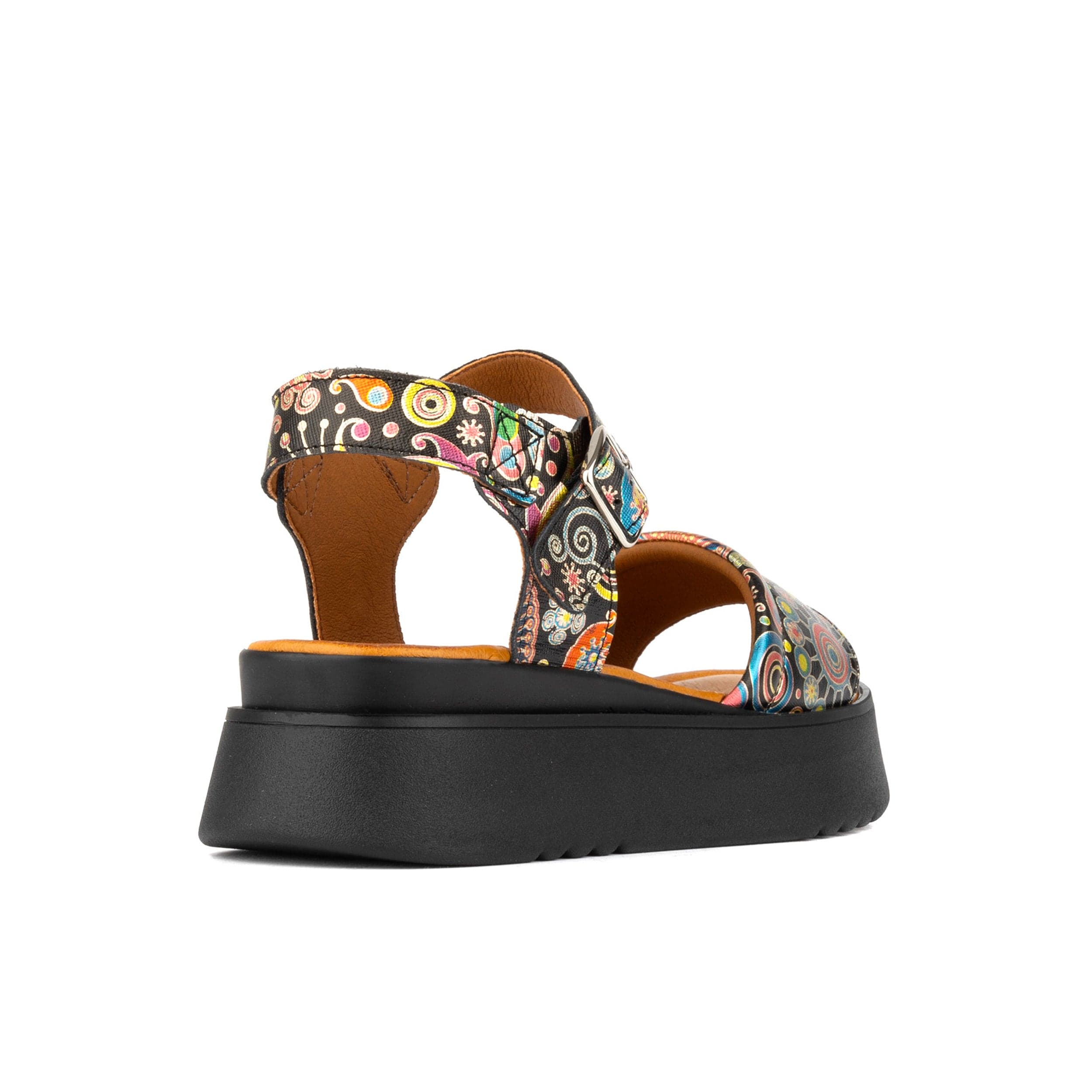 AMALFI - NAVY PINK - Women's 1.3 inch flatform colourful strappy leather sandal