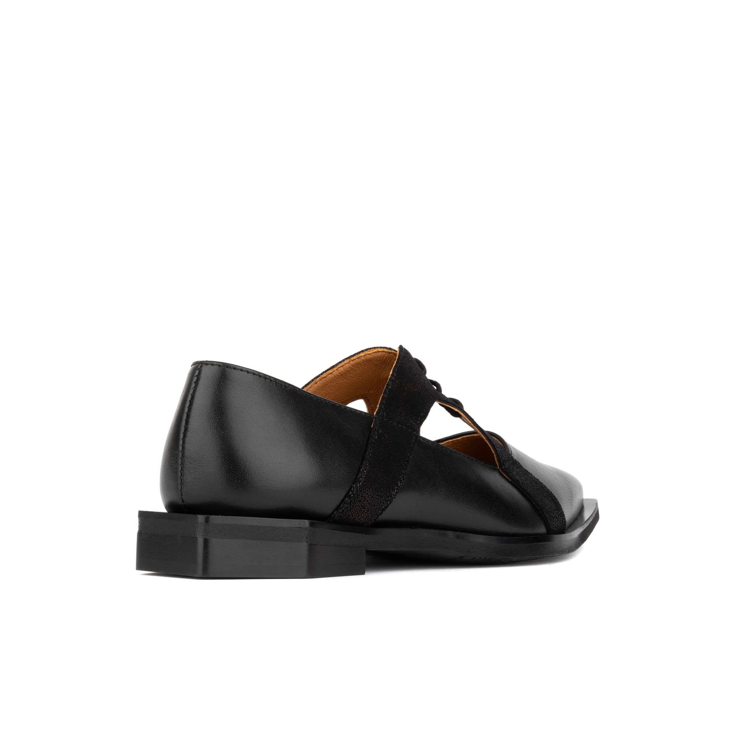 Harlowe - Black - Women's cutout leather lace up shoe