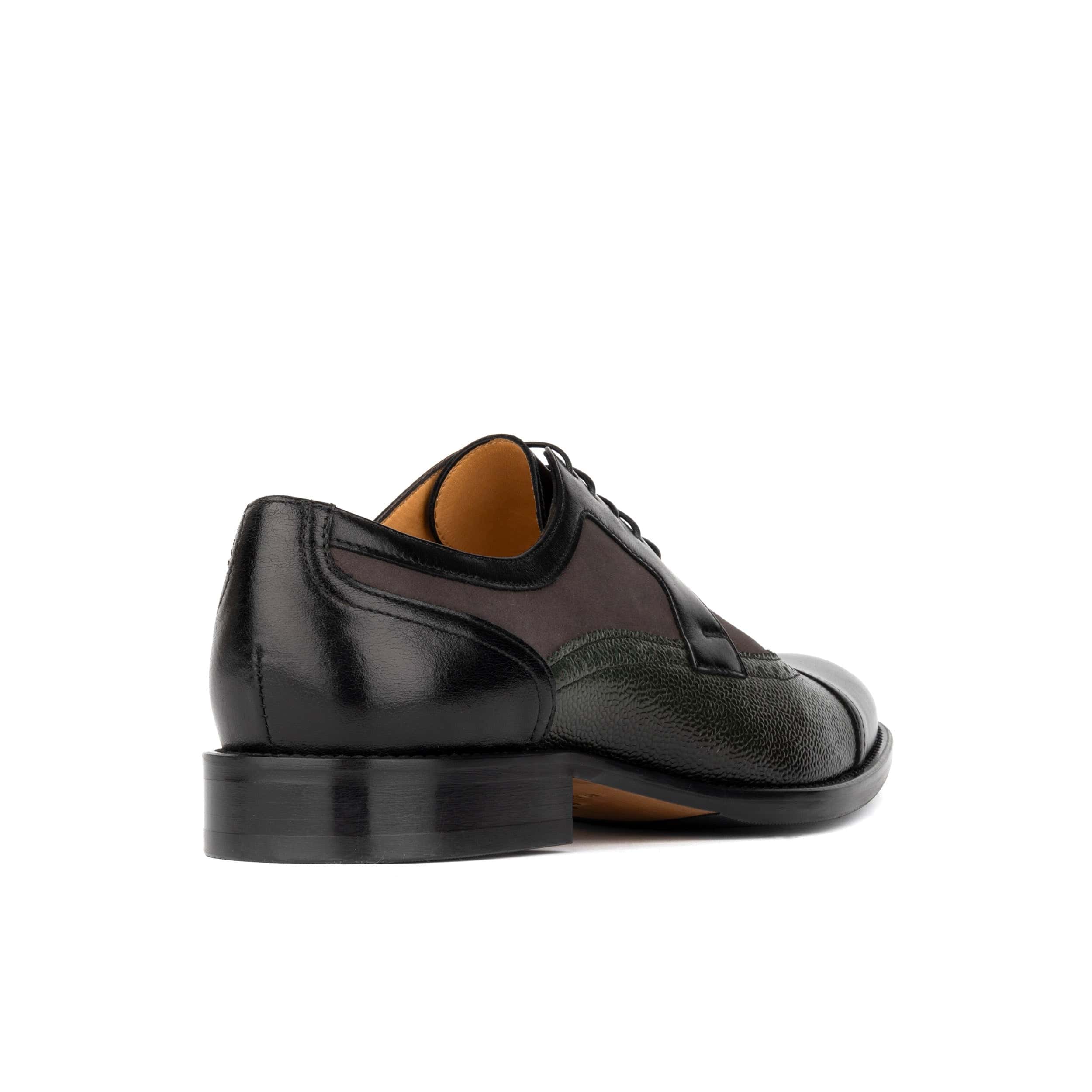 Orlando - Grey, Black & Green - Men's Leather & Suede Oxford