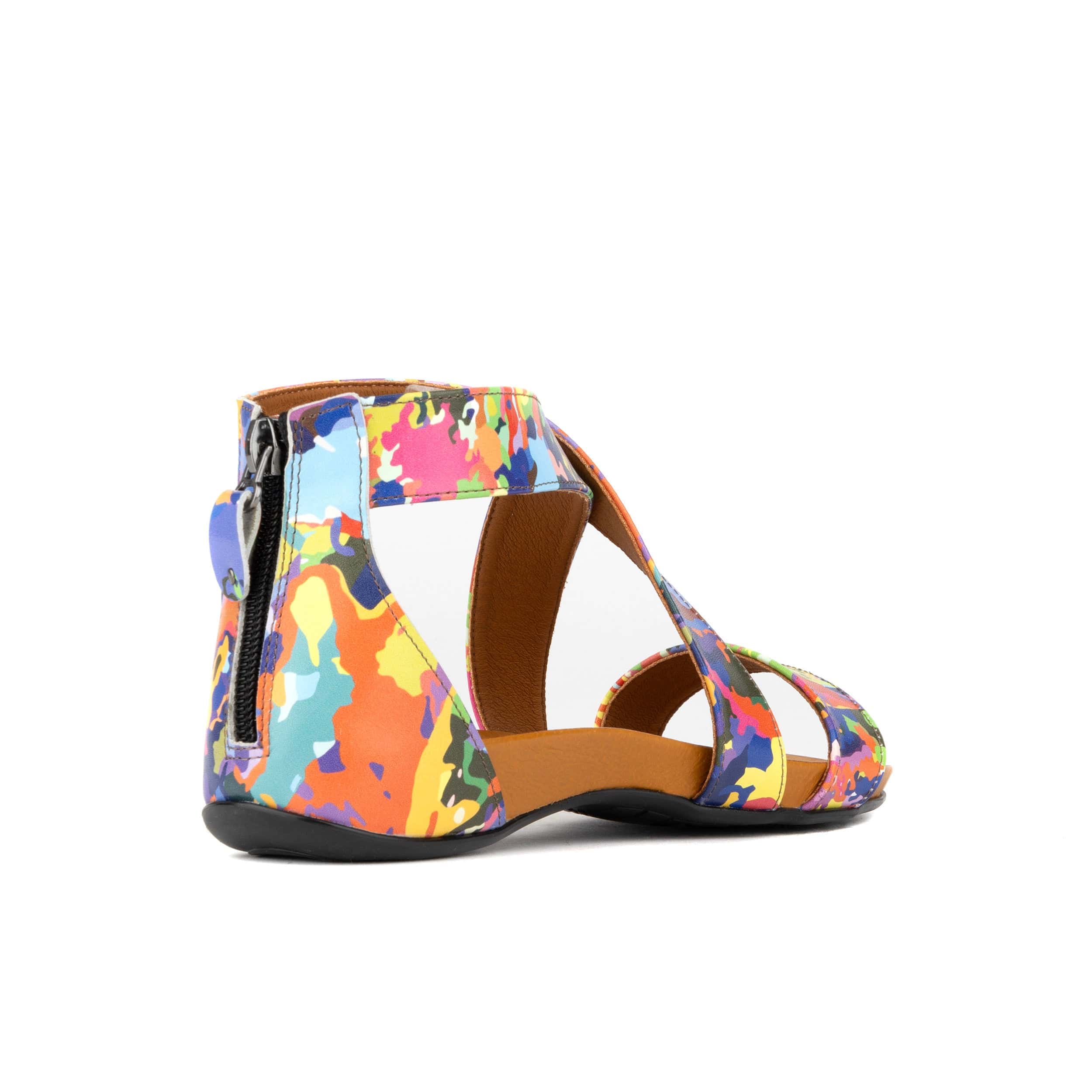 Isabella - Summer Colours - Women's cross strap sandal with covered heel