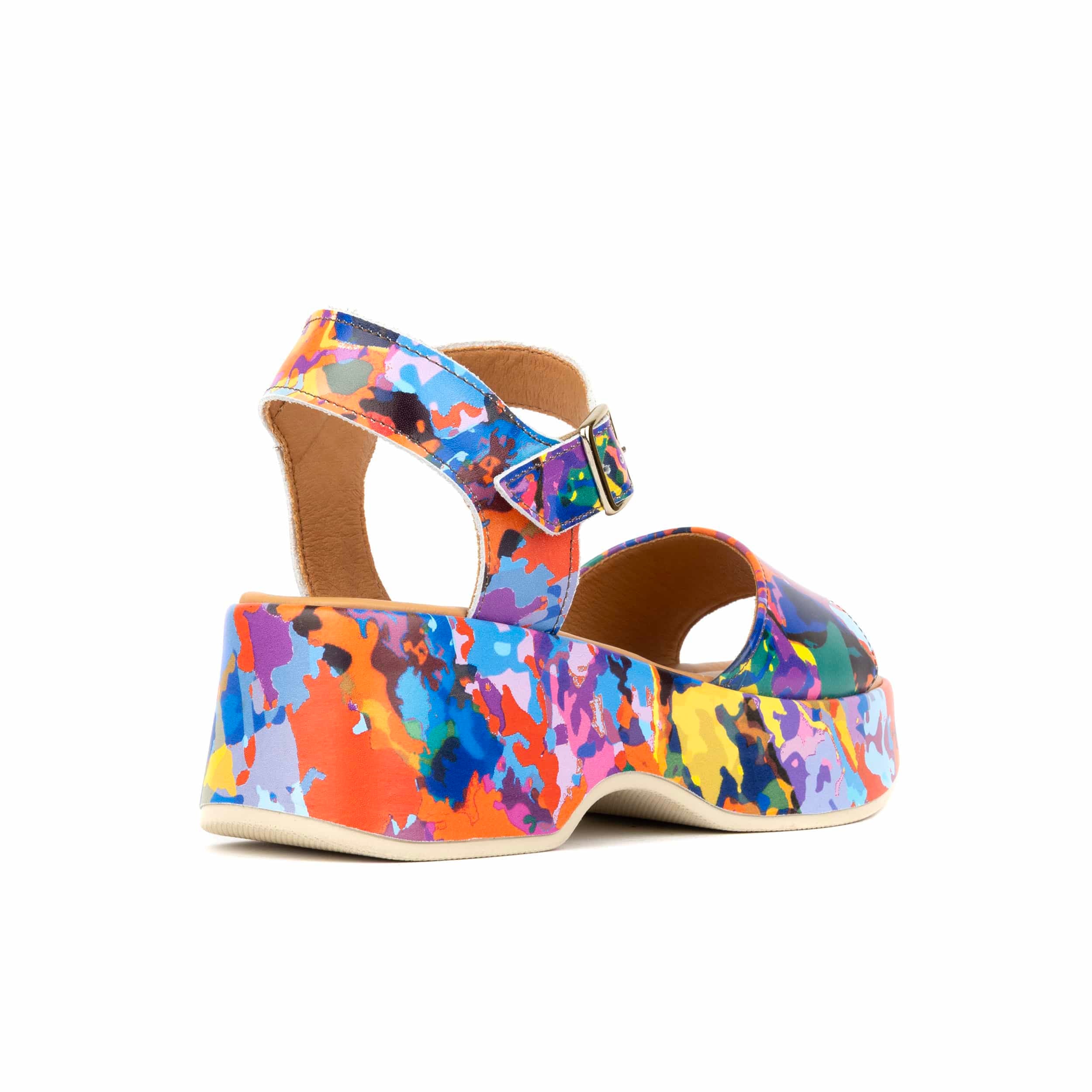 Palm Rise - Summer Colours - Women's Leather Platform Sandal