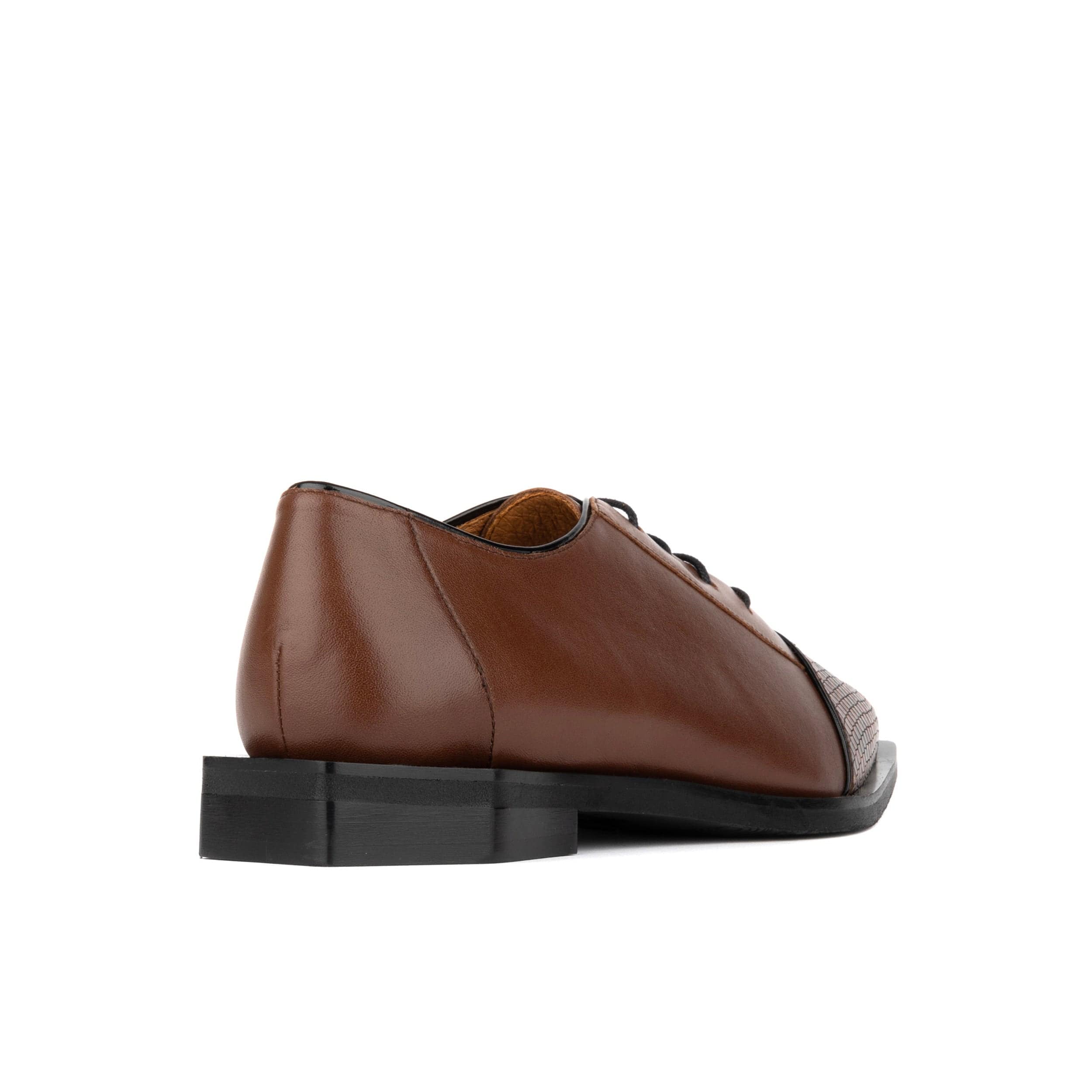 Sloan - Brown & Snake - Women's Leather Oxford with Snakeskin toe