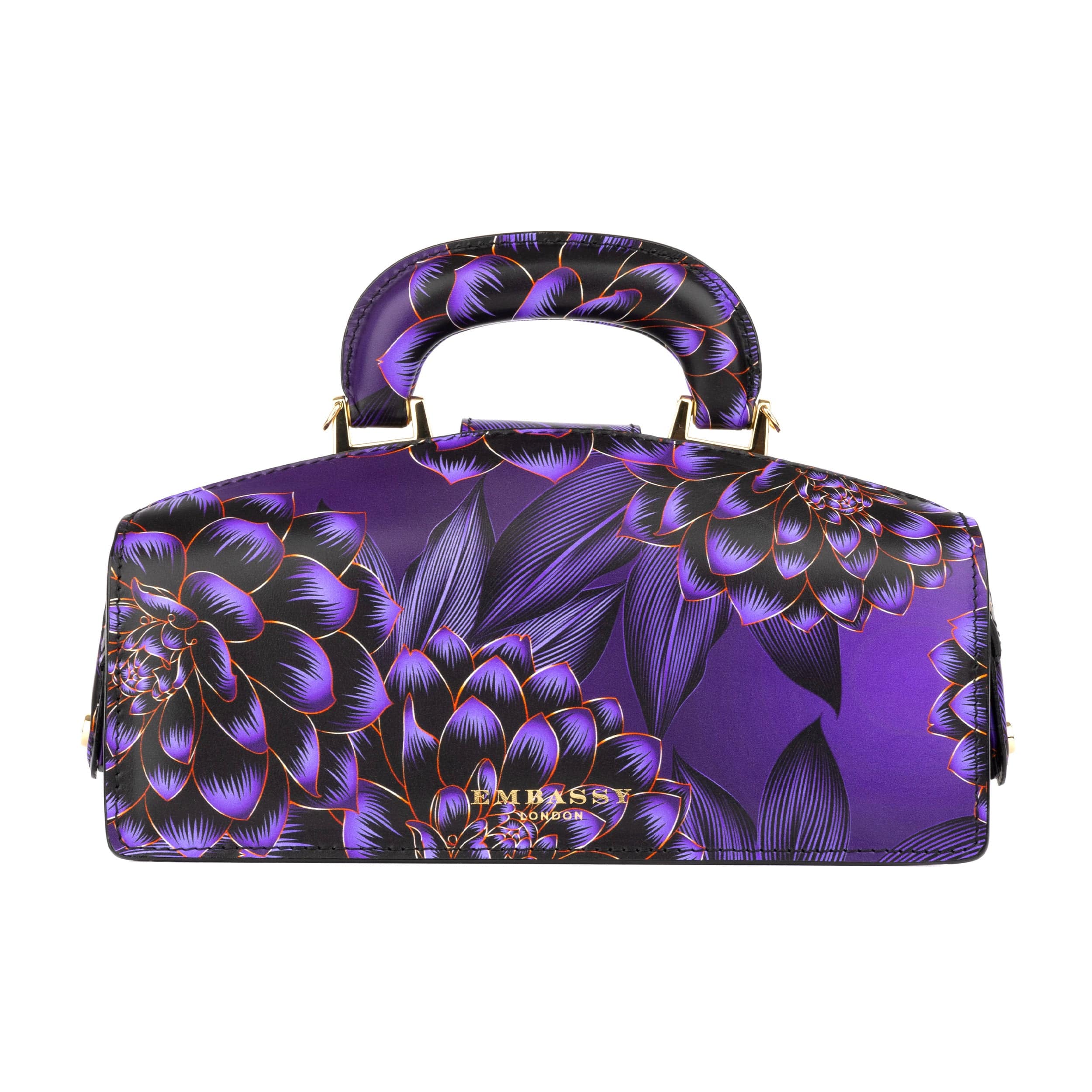 Gazelle - Black & Purple - Women’s leather top handle & crossbody bag