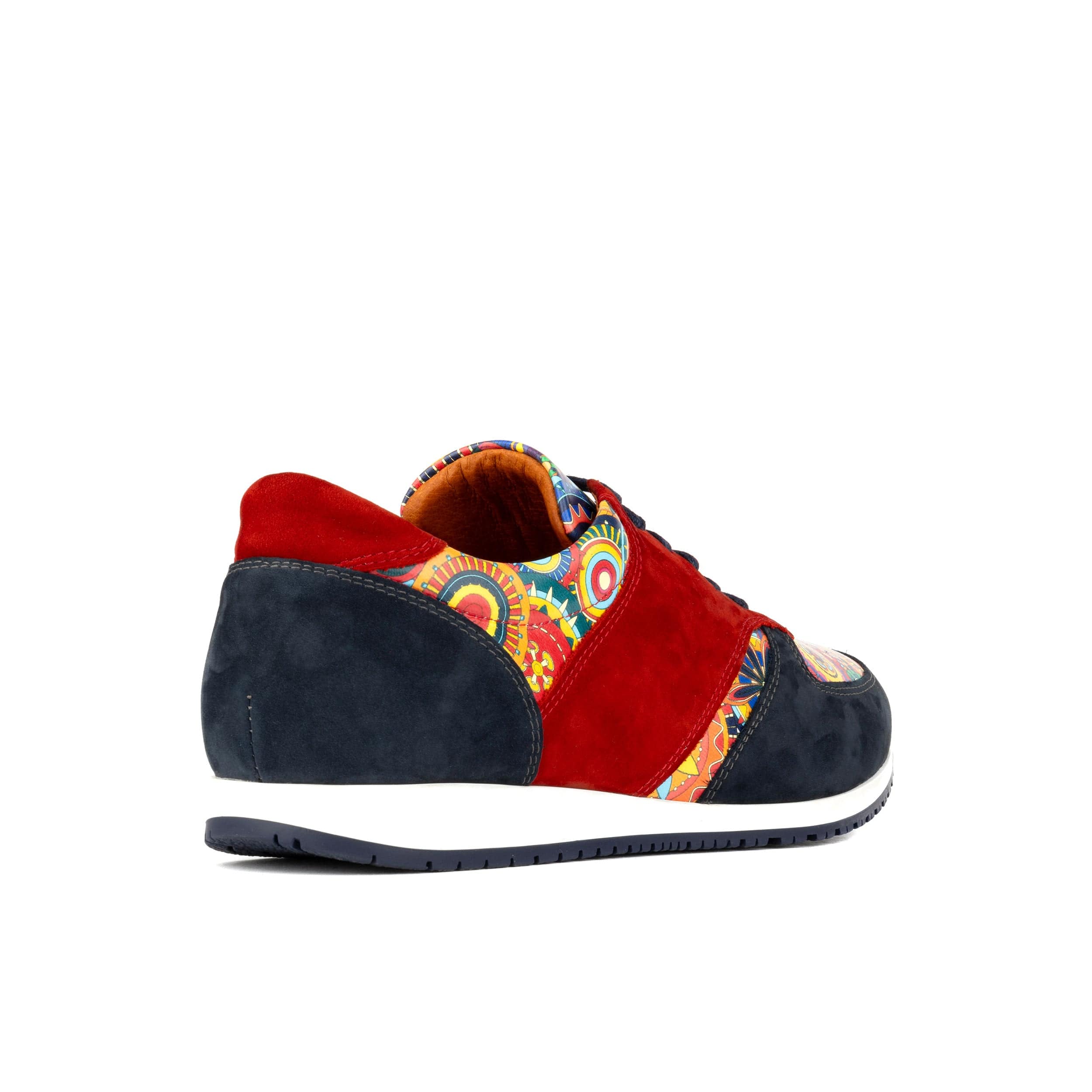 San Francisco - Navy & Red Signature - Men's lace-up leather & suede trainer