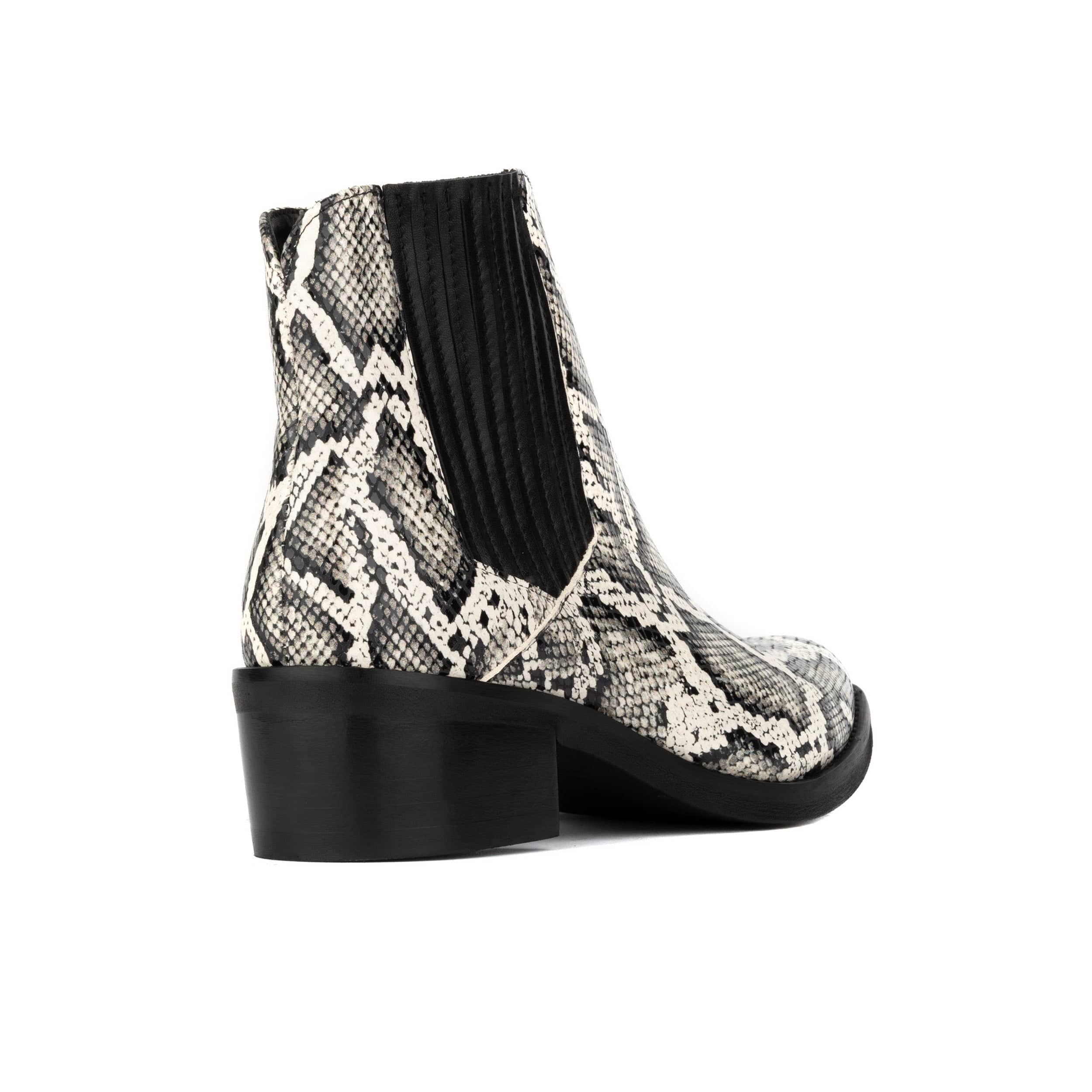 Texas - White Snake - Women's Leather Snake Print Western Boot