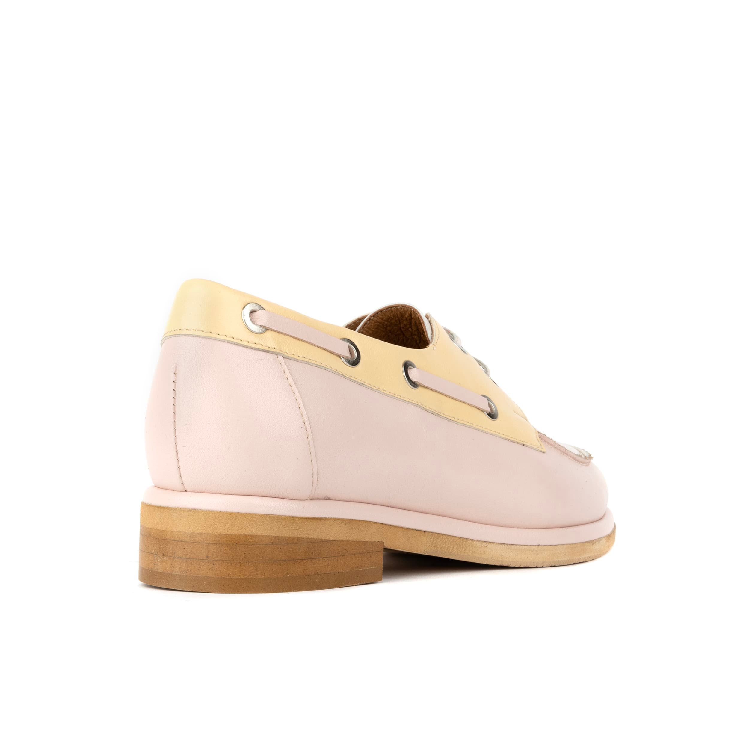 Boatie - Yellow & Cream & Pink - Women's Leather Boat Shoe