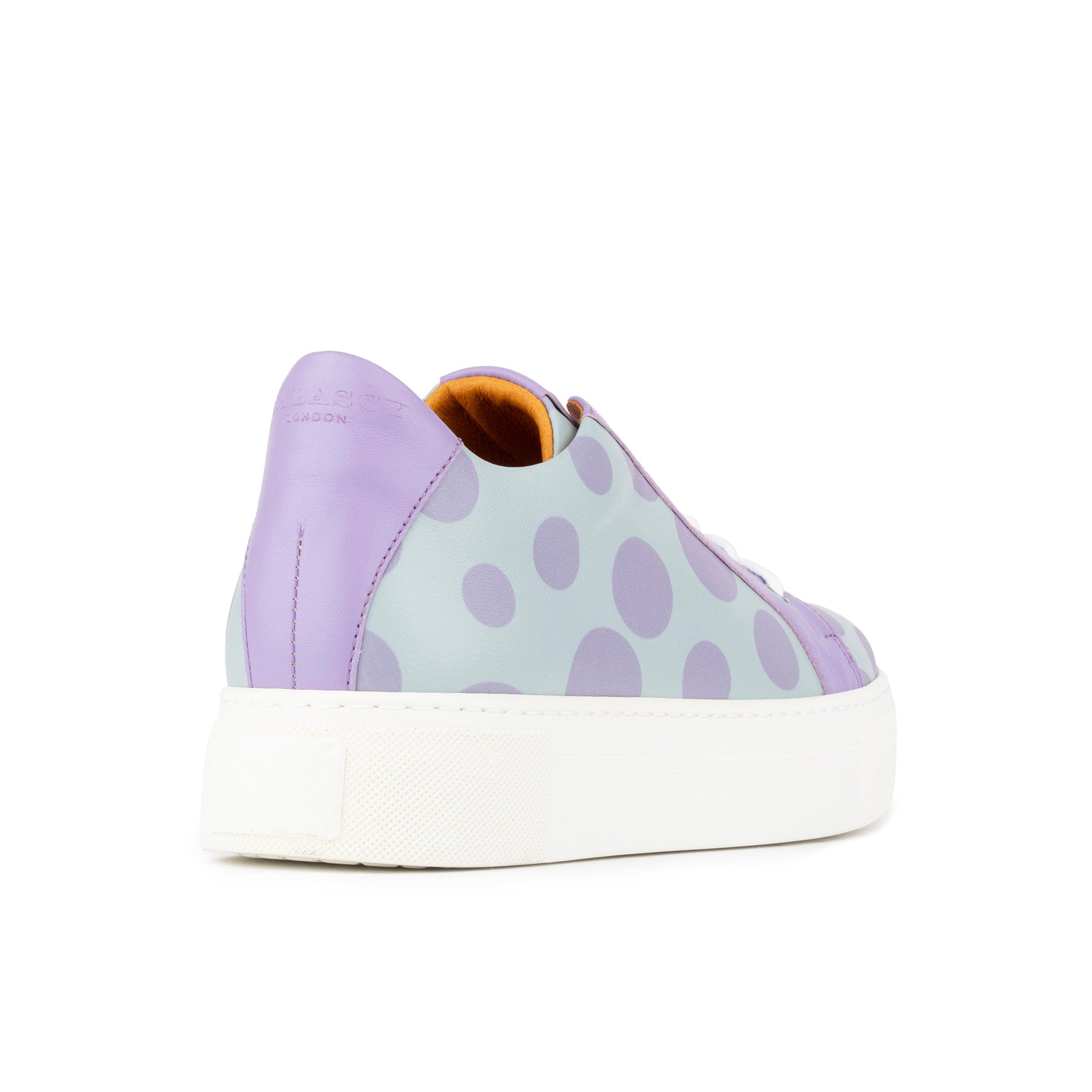 Camila - Pastel Polka Dot - Women's platform sole leather lace-up trainer