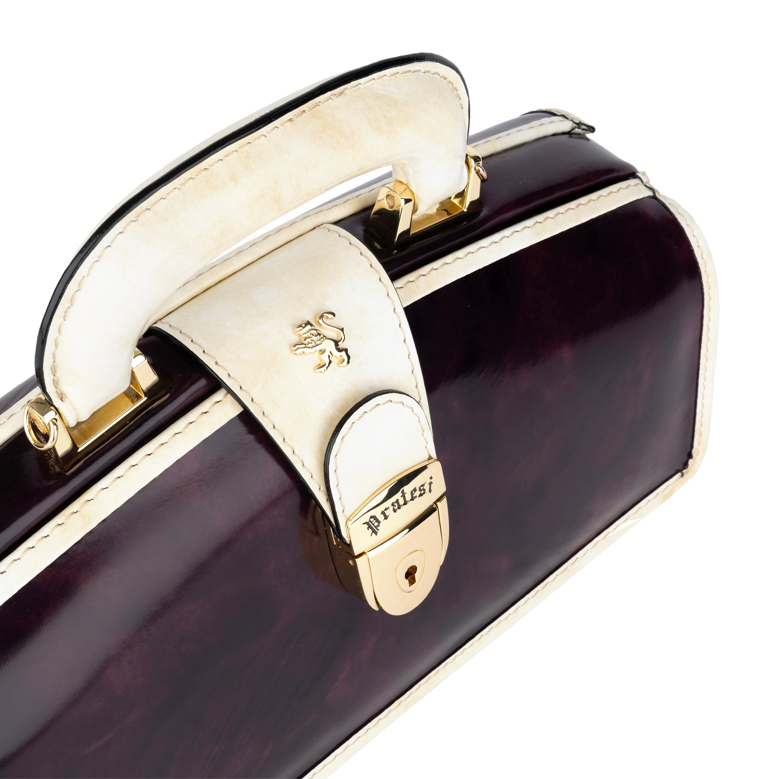 Gazelle - Burgundy & Cream - Women’s patent leather top handle & crossbody bag