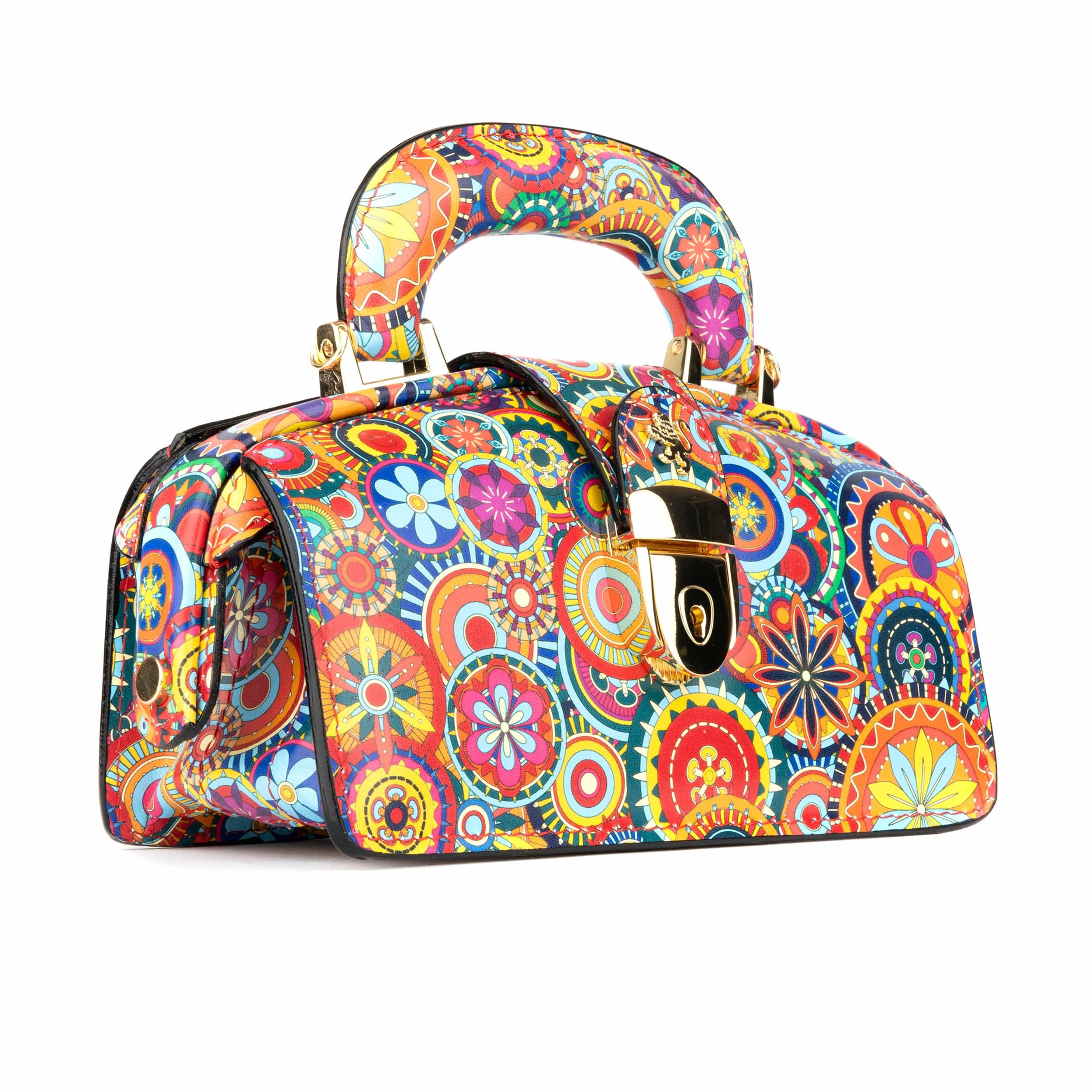 Gazelle Mini - Signature Print - Women's mini bowling bag with handle and strap