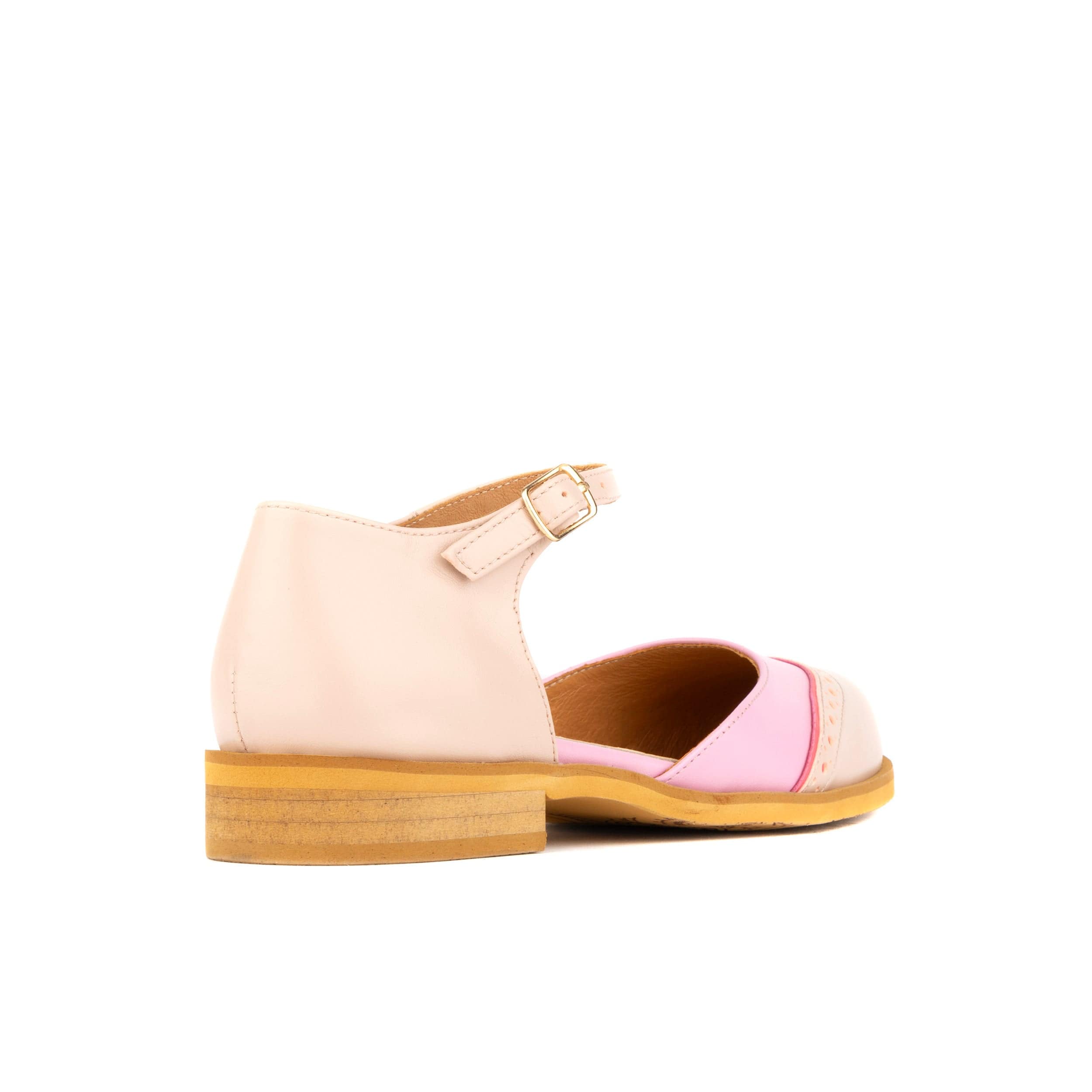 Gigot - Pink & Pastel - Women's round toe and closed heel sandal in pastel leather