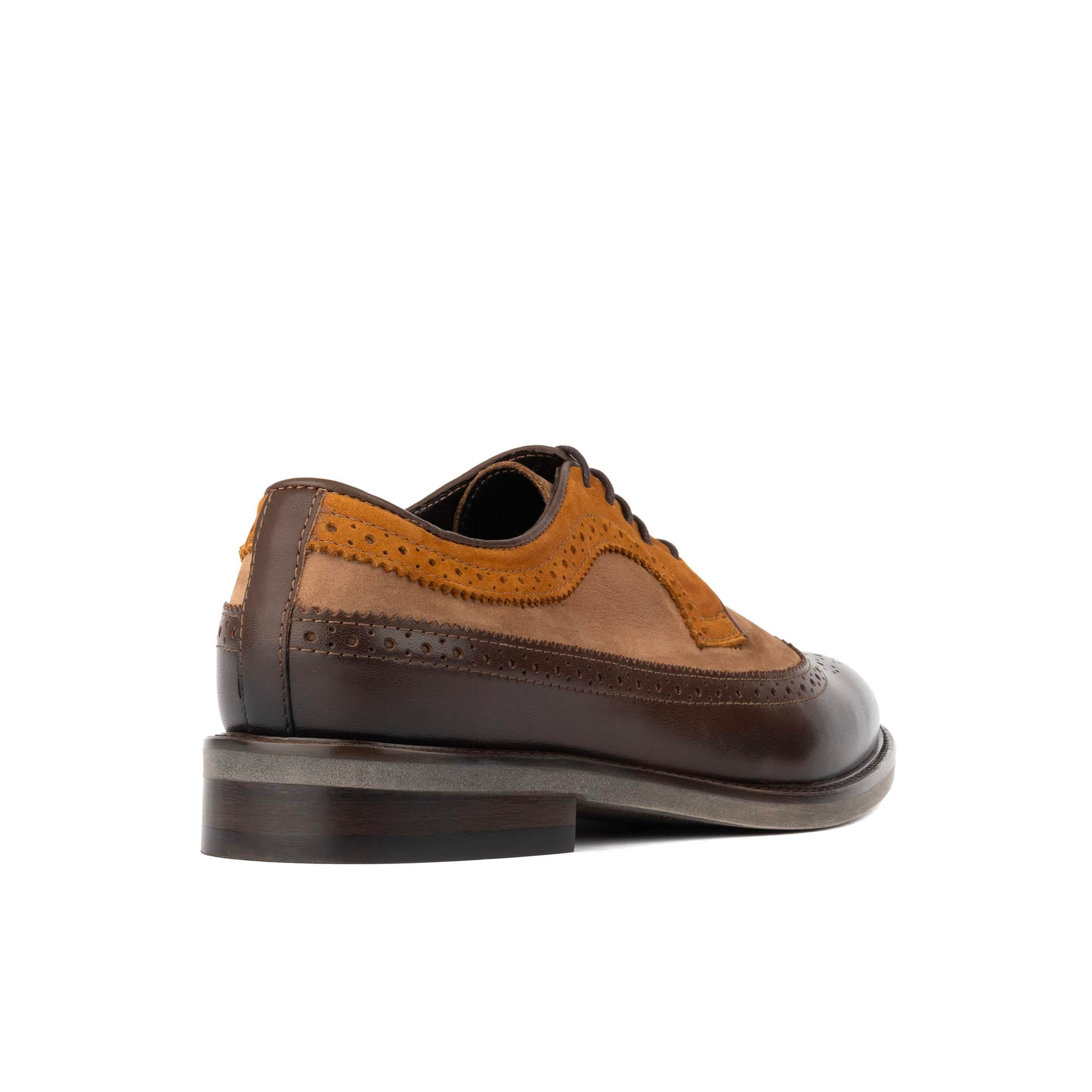 Alexander - Brown Mix - Men's Multi-Textured Leather & Suede Wingtip Brogue