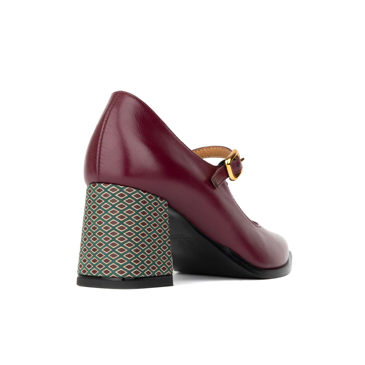 Hyde - Burgundy & Green Diamond - Women's Leather Mary Jane Pump