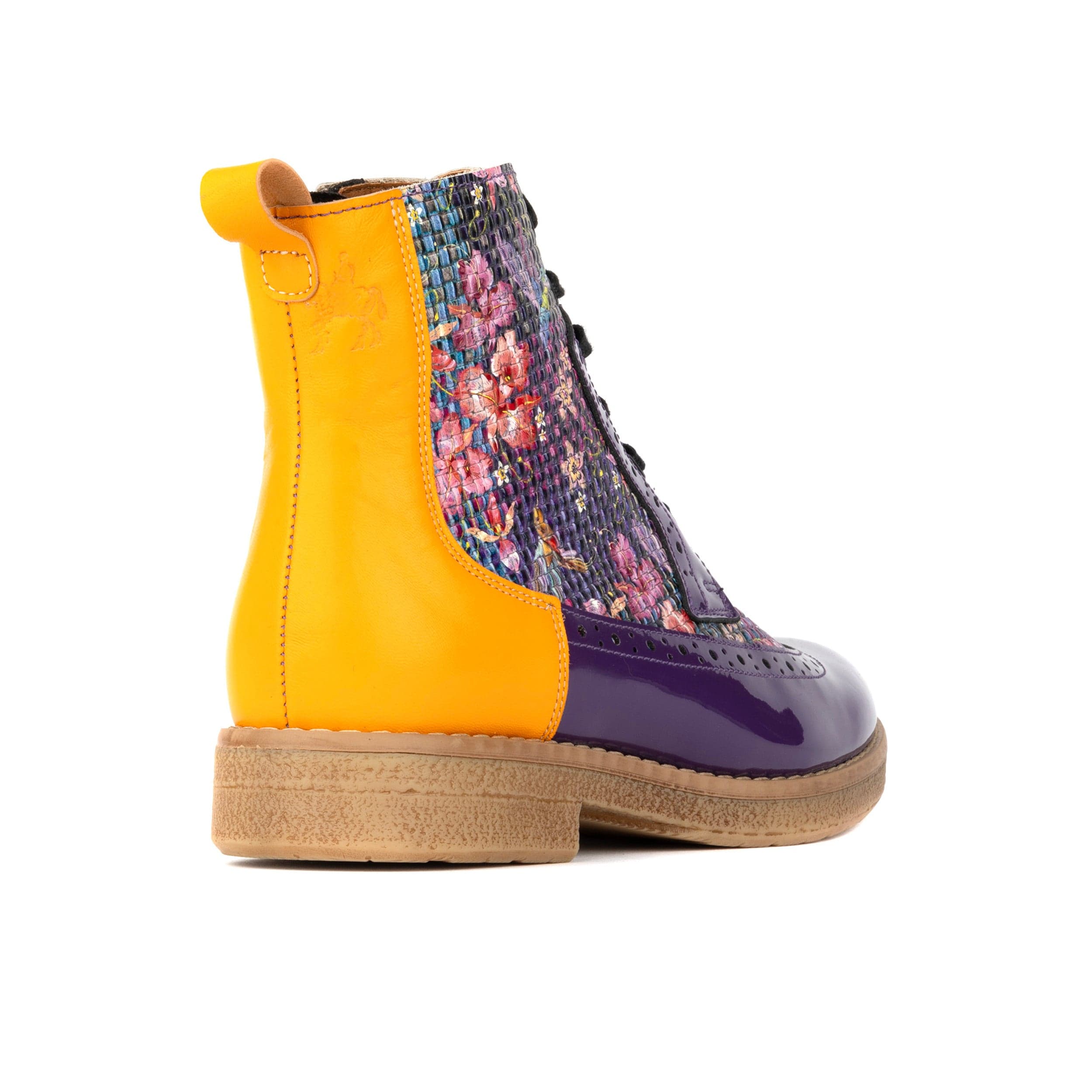 Hatter - Purple & Hummingbird - Women's Leather Ankle Lace-up Boot