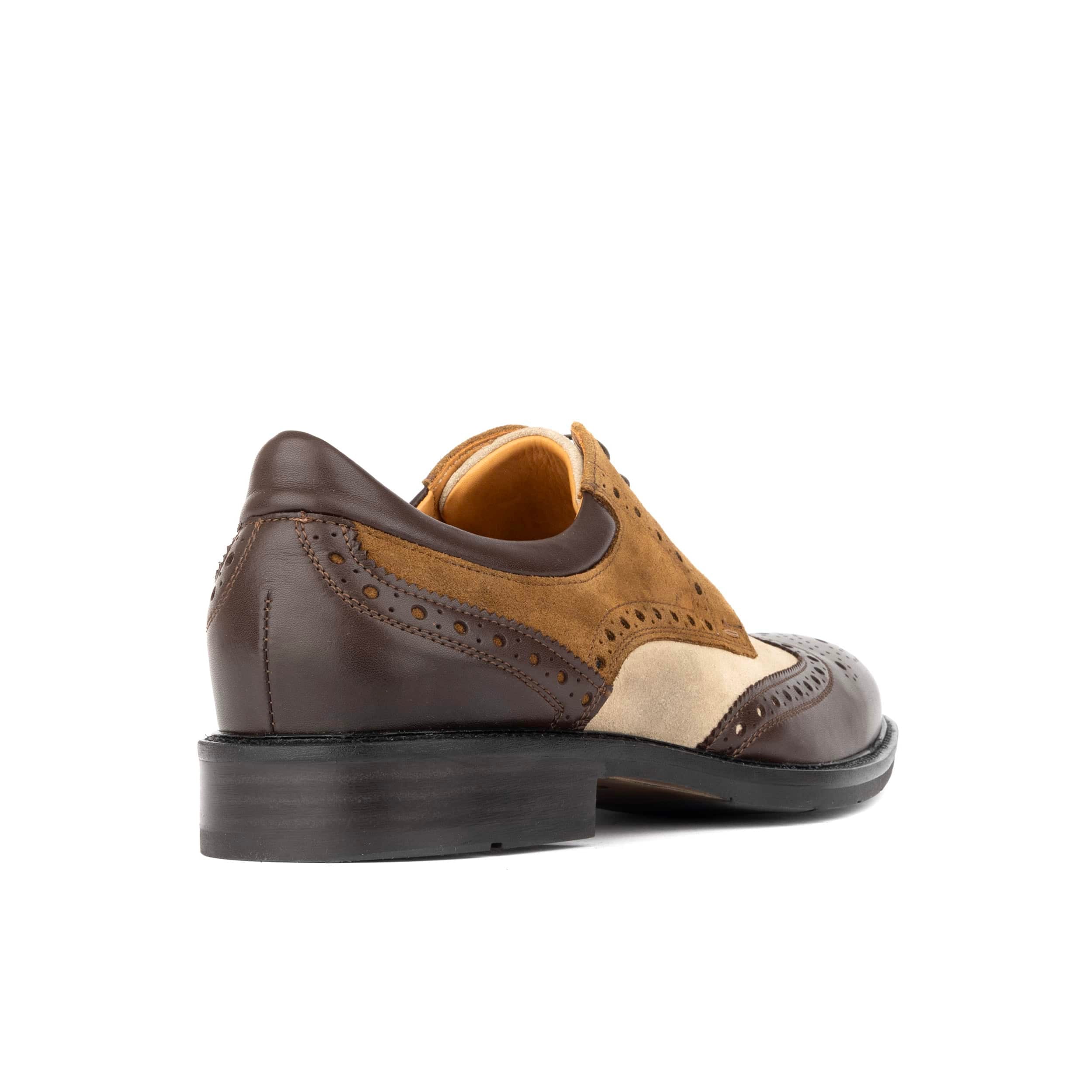 Toledo - Brown, Cream & Tan - Men's Leather & Suede Oxford Shoe