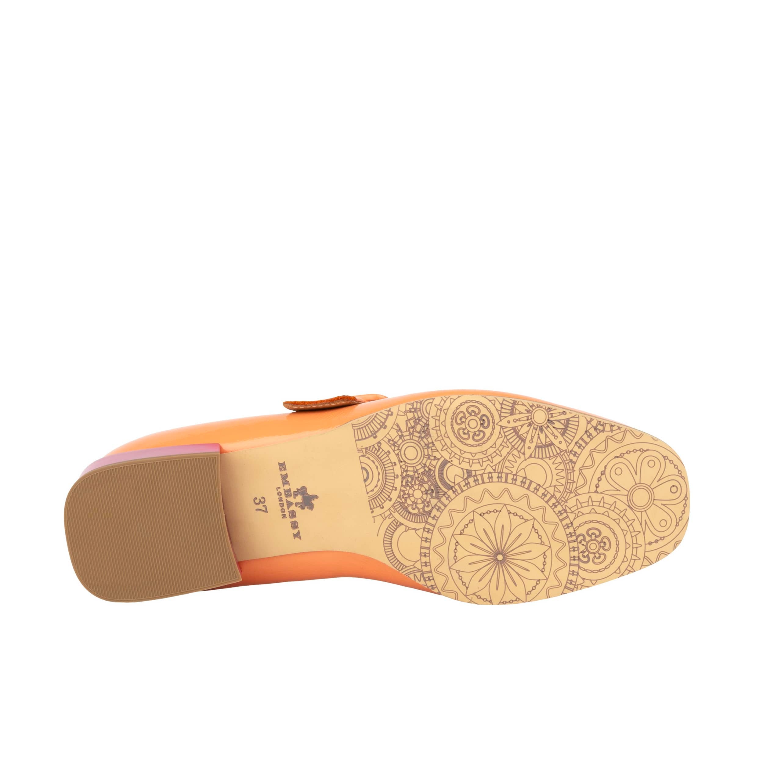 Bliss - Coral & Rose - Women's block heel square toe patent leather Mary-Jane