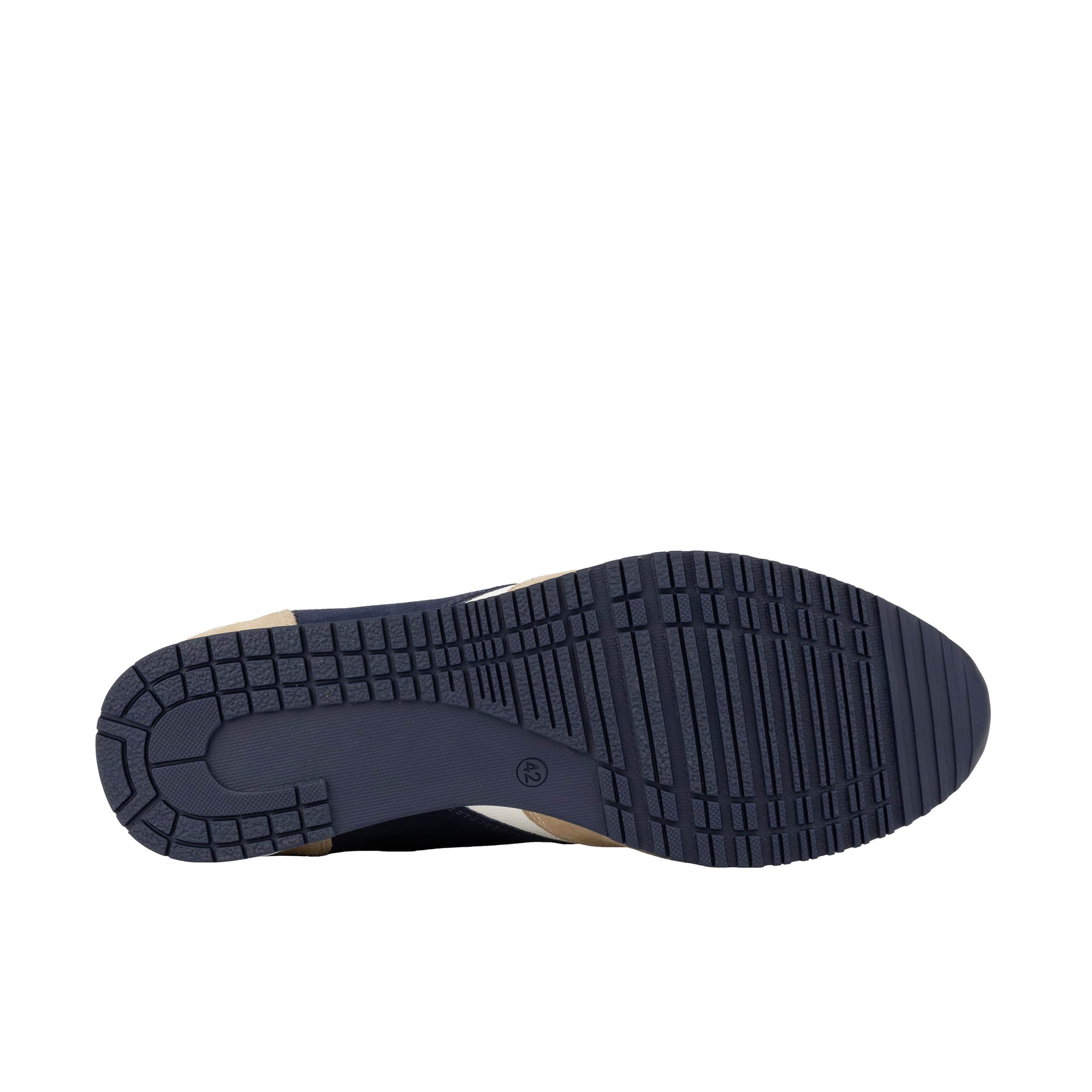 San Francisco - Navy & White & Cream - Men's lace-up leather & suede trainer