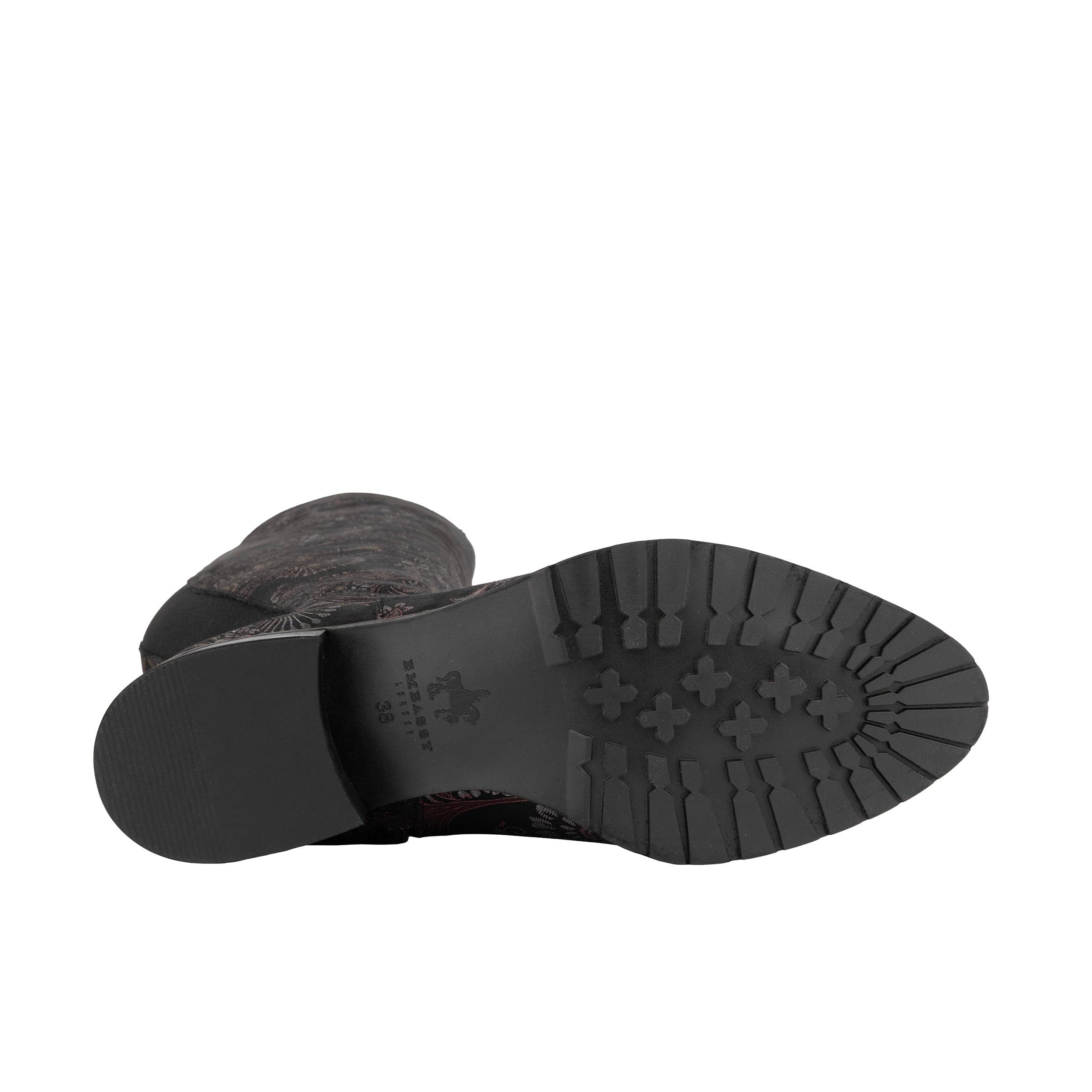 Rubix - Black & Burgundy - Women's full length zip long boot