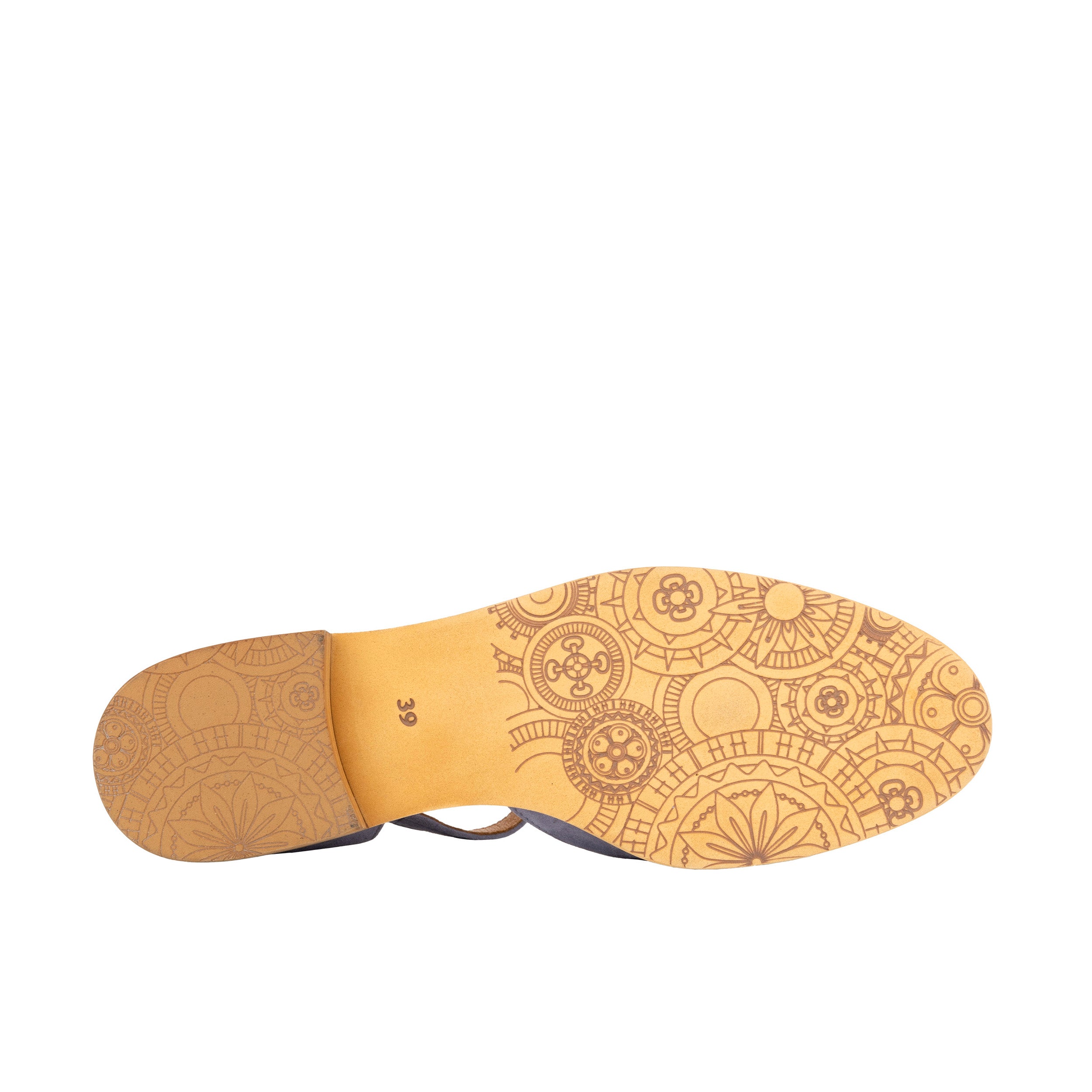 Gigot - Blue & Mint - Women's Closed Heel Round-Toe Leather Flat Sandal