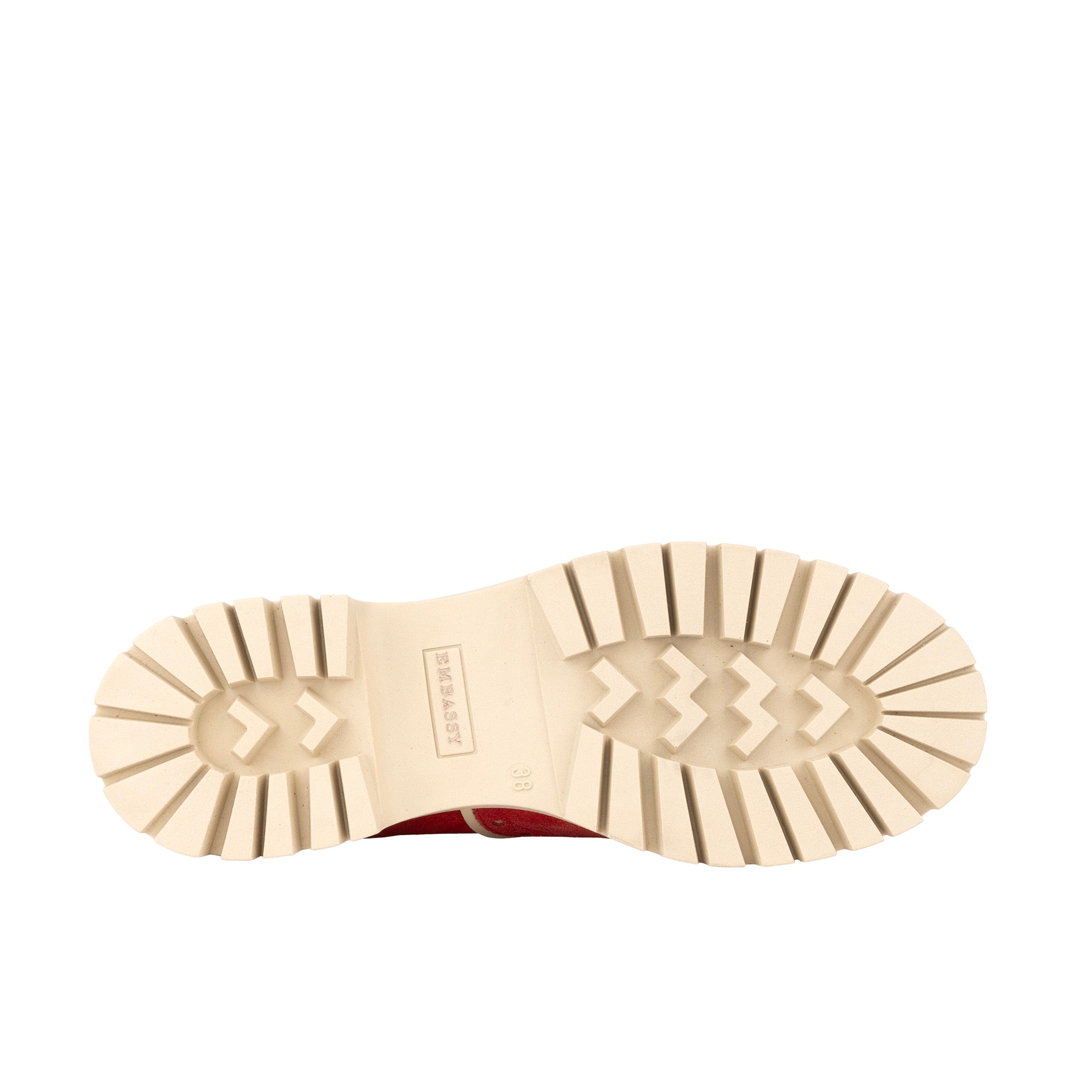 Artisan - Red & Cream - Women's leather lace-up shoe with brogue detailing