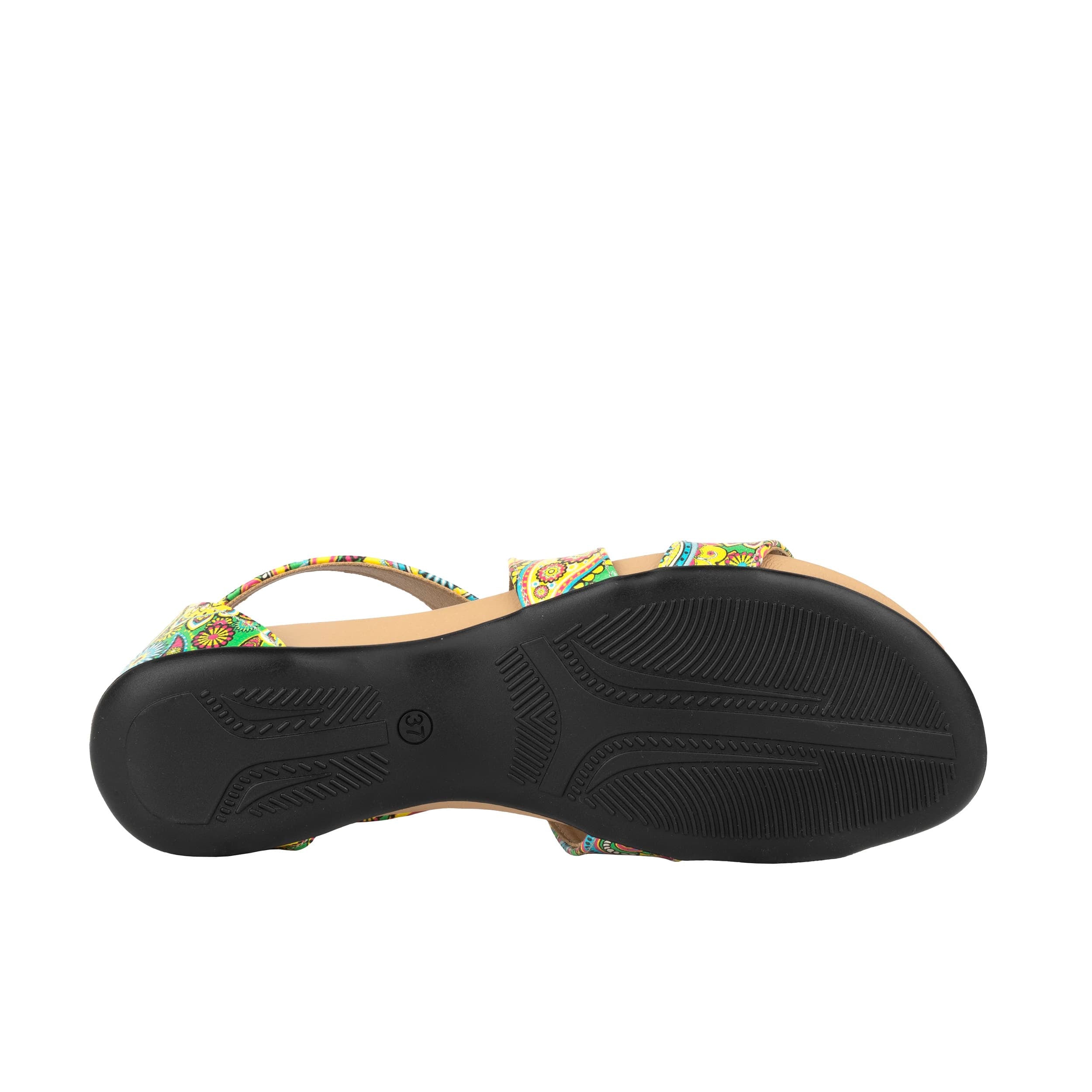 Isabella - Festival Green - Women's cross strap sandal with covered zip-up heel