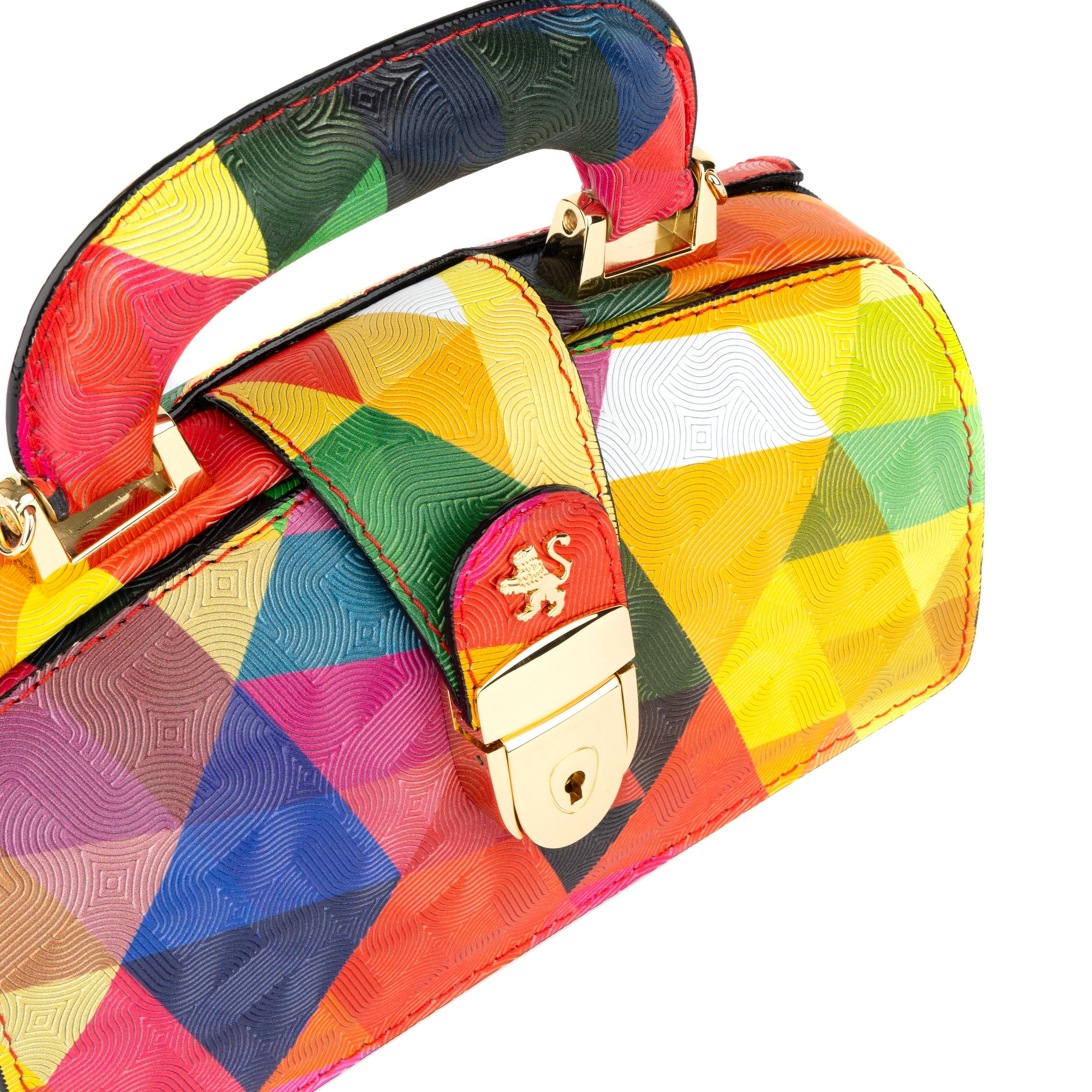 Gazelle Mini - Retro - Mini structured bag in colourful genuine leather and key