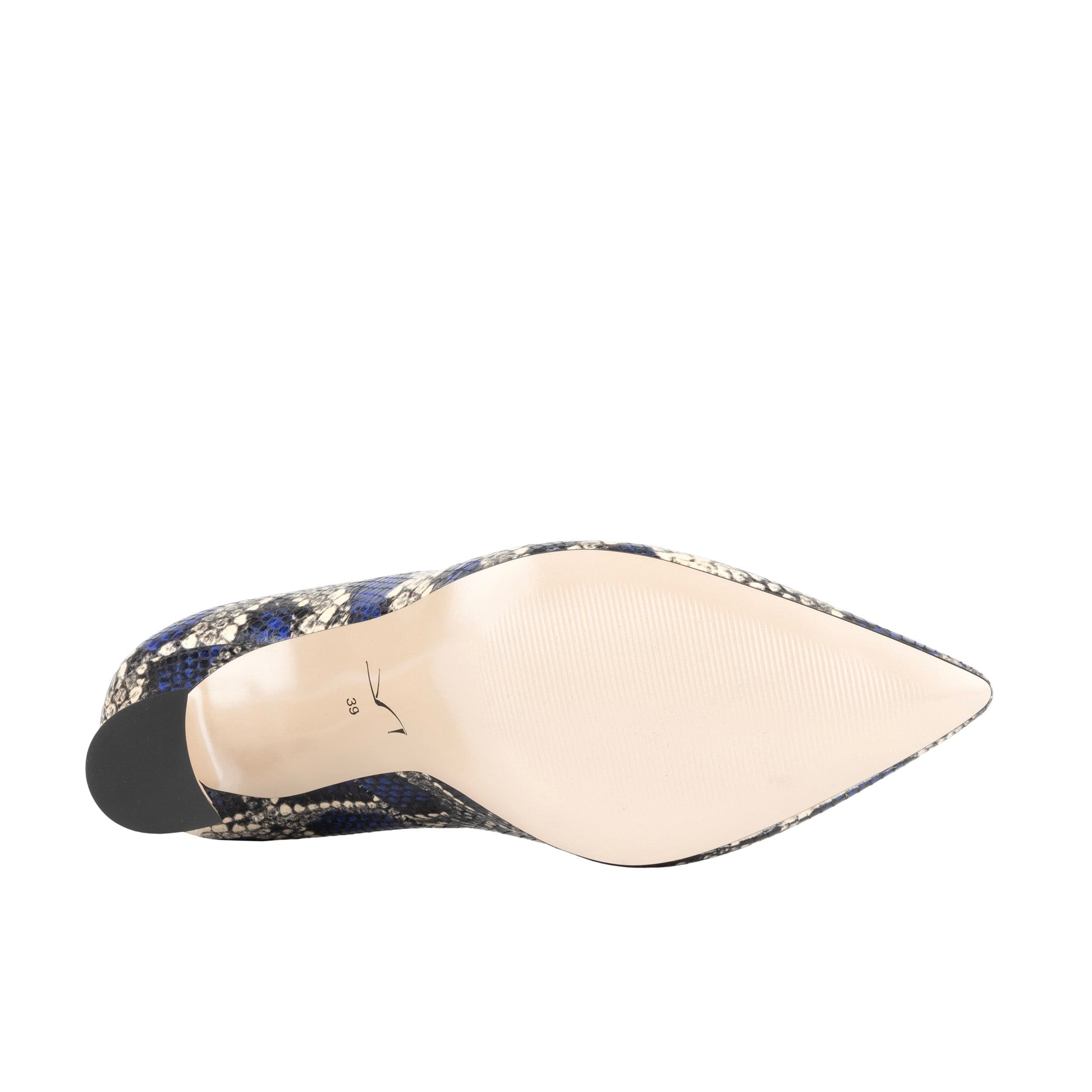Sophia Hollywood - Blue Snake - Women’s Blue Snakeskin Leather Pointed Pump
