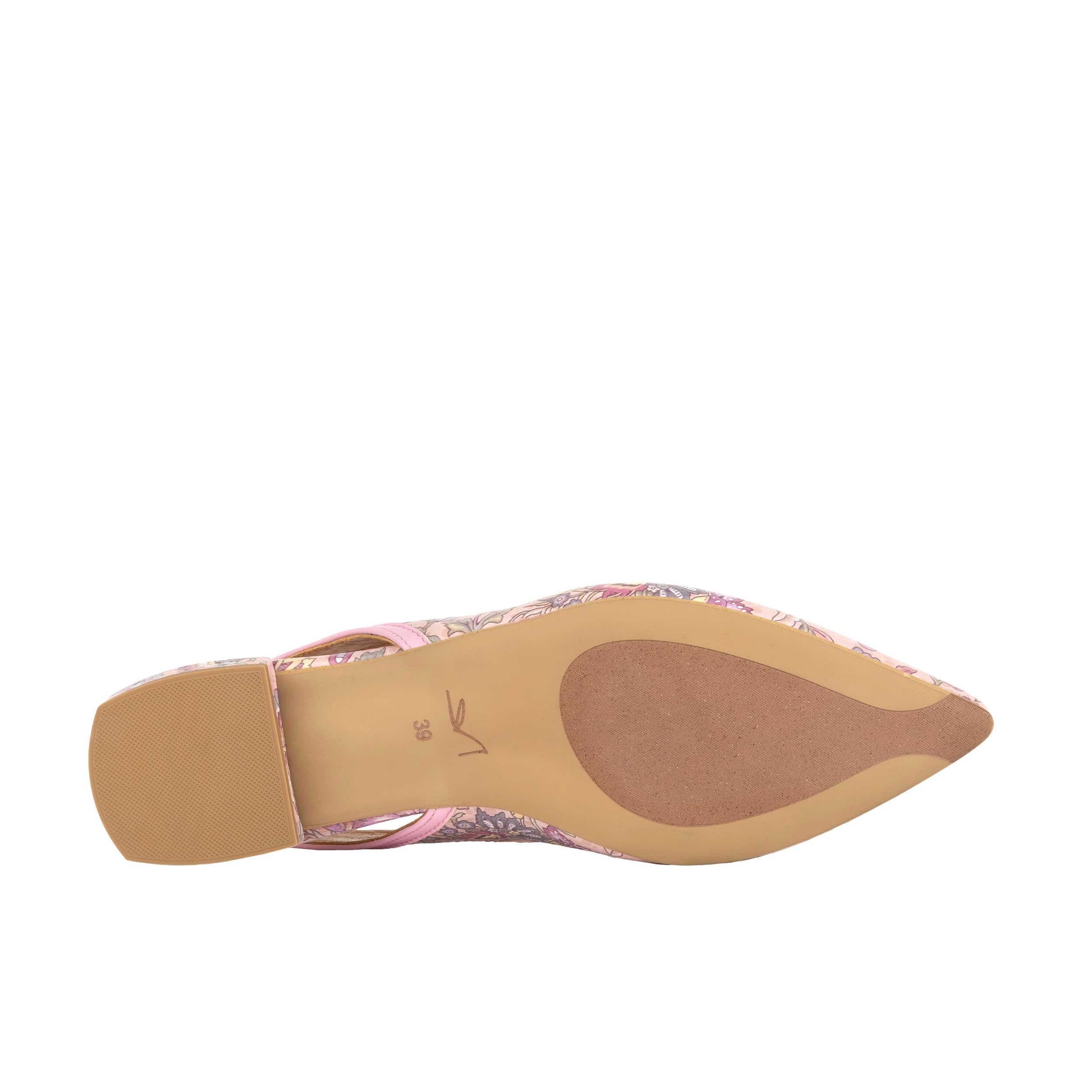Holly - Pink Paisley - Women's Leather Flat Slingback