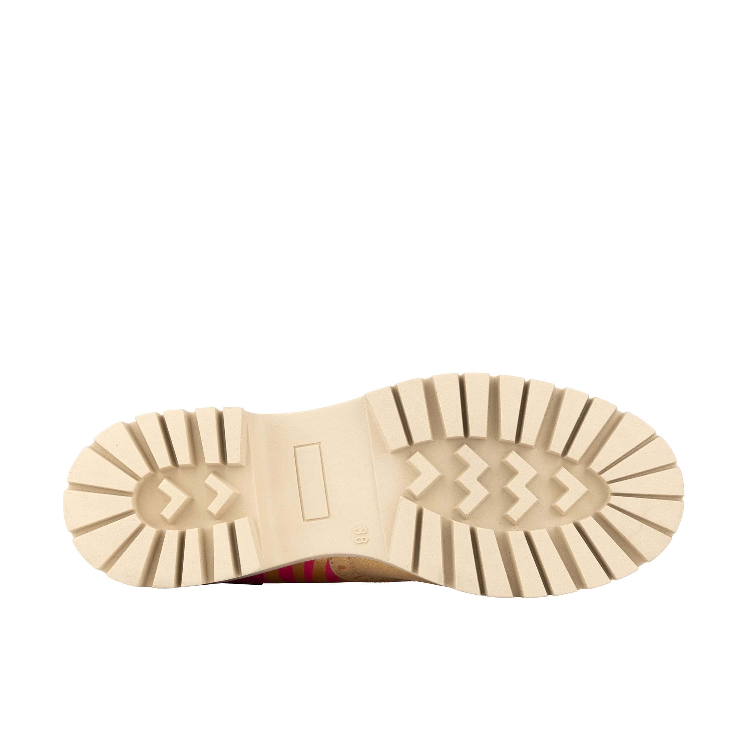 Artisan - Pink & Gold Stripes - Women's leather lace-up shoe with brogue detailing