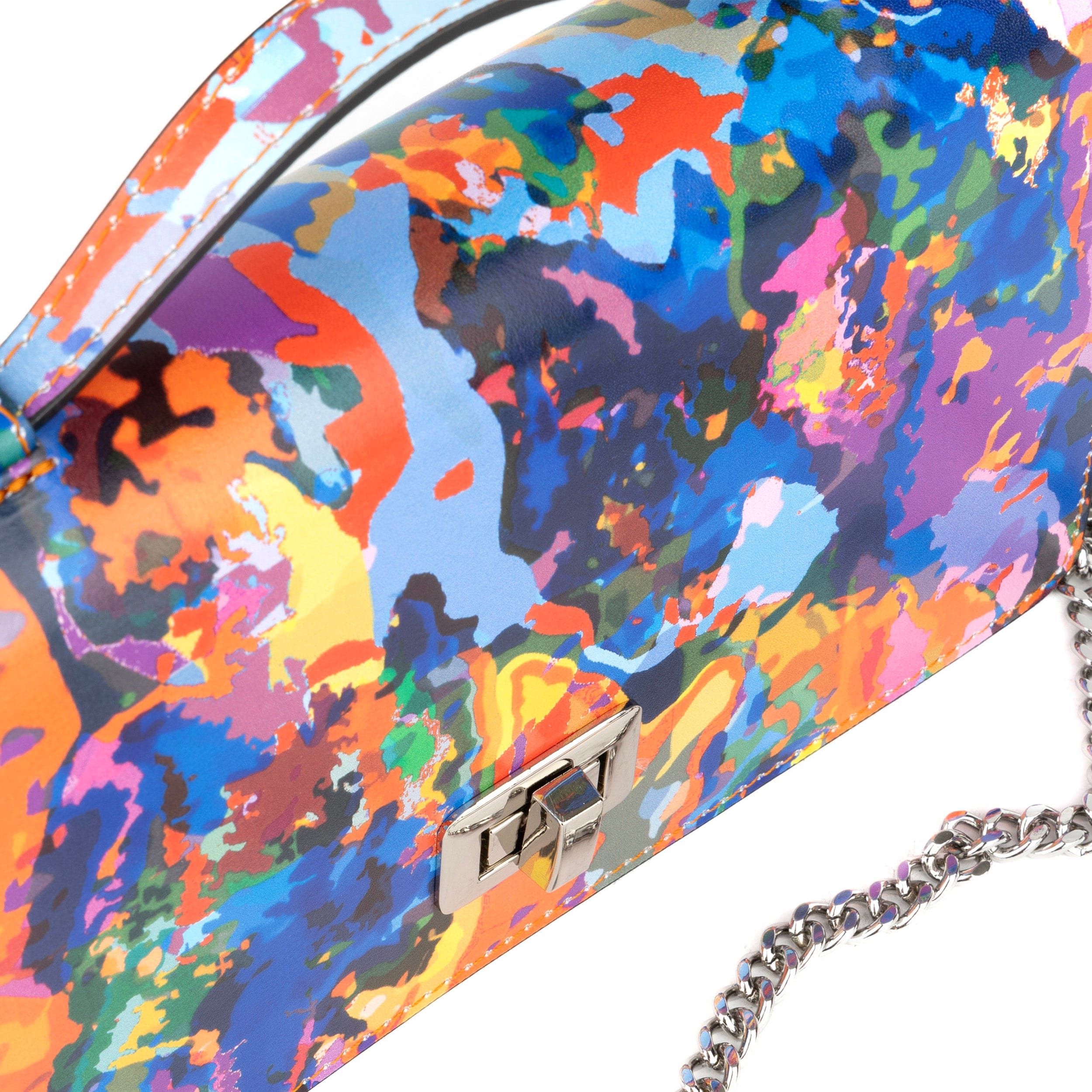 Envy - Summer Colours - Women's leather flap clutch bag with strap