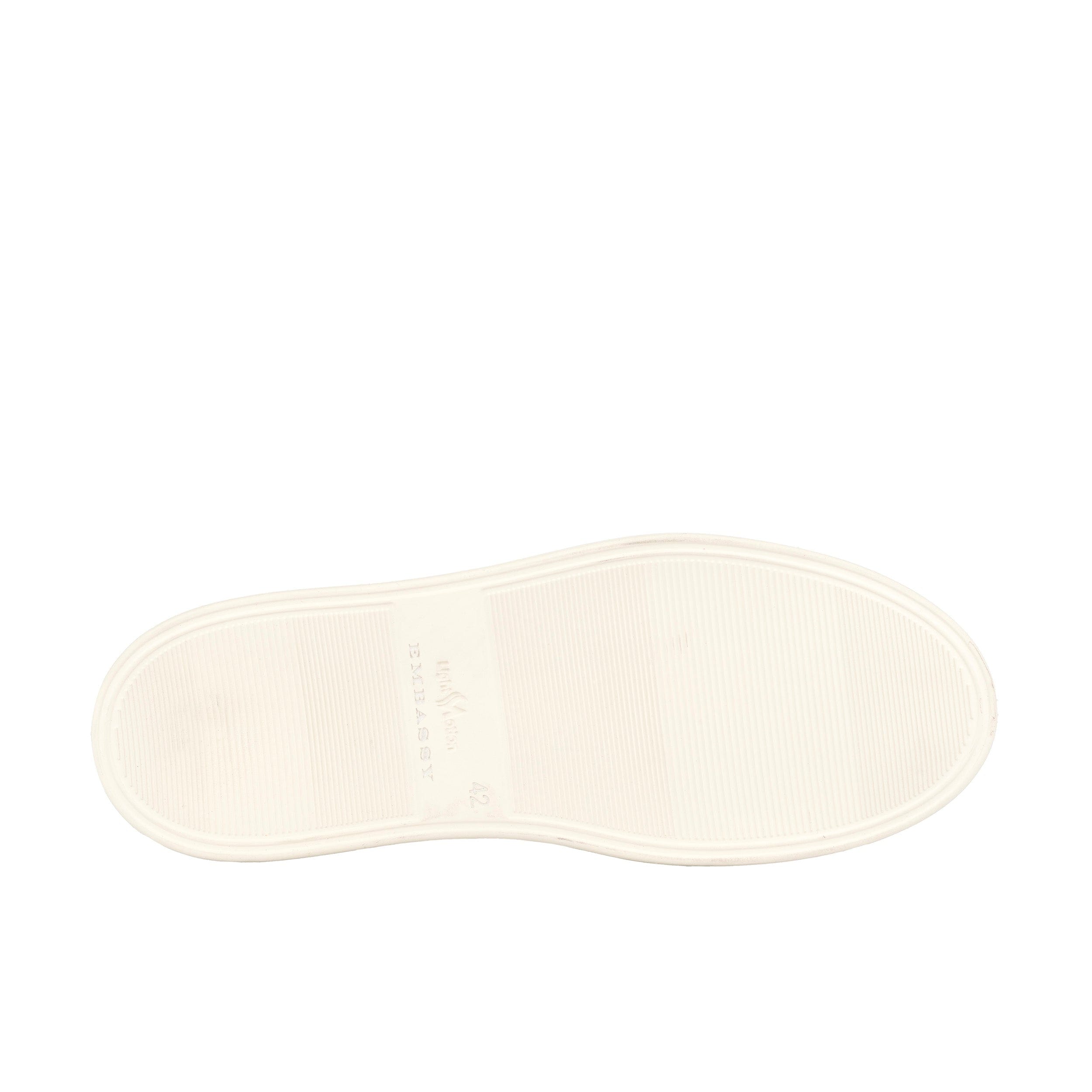 Sun City - Navy & Pink - Men's white sole trainer in eye catching soft leather