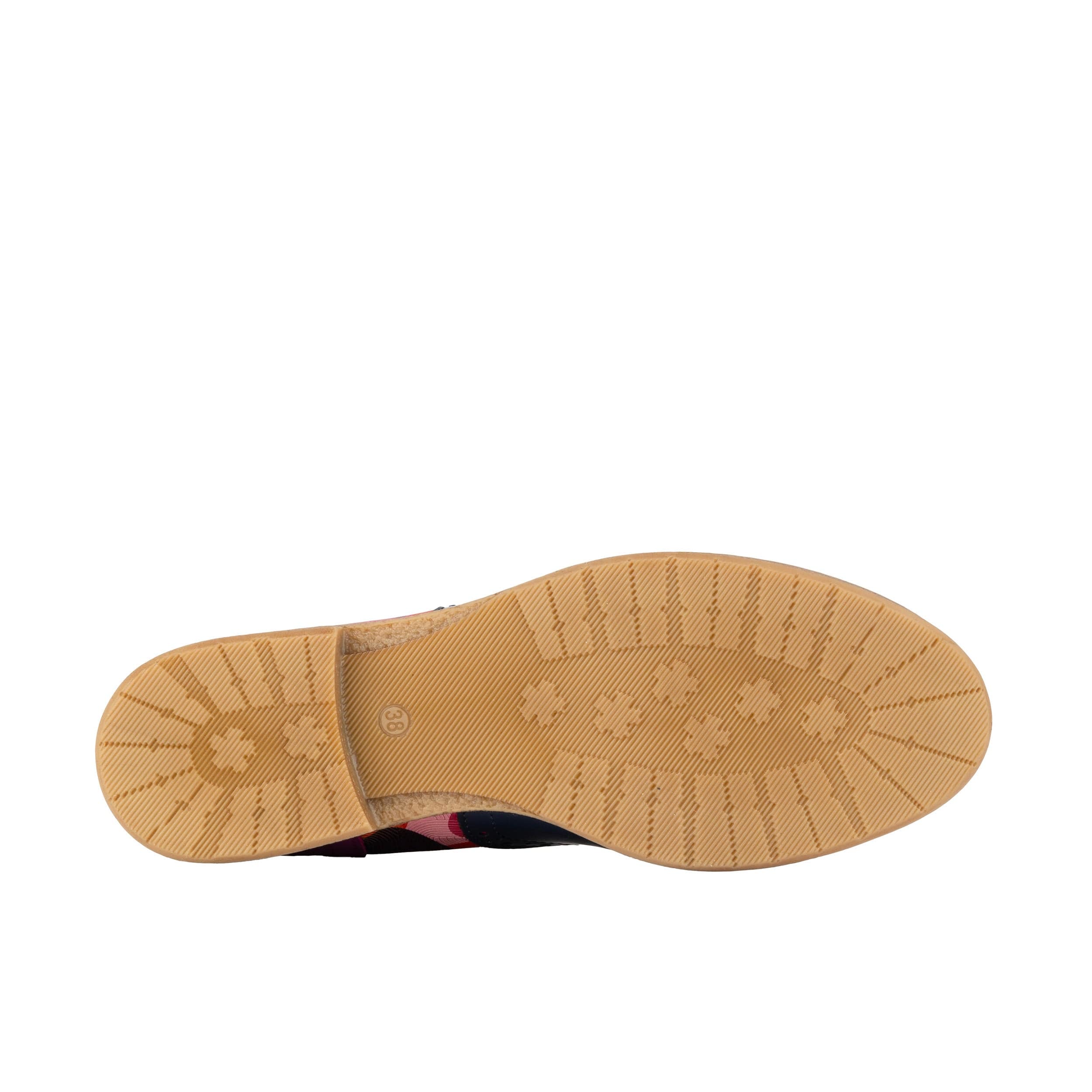 The Artist - Navy & Pink & Infinity - Women's leather lace-up shoe with brogue detailing