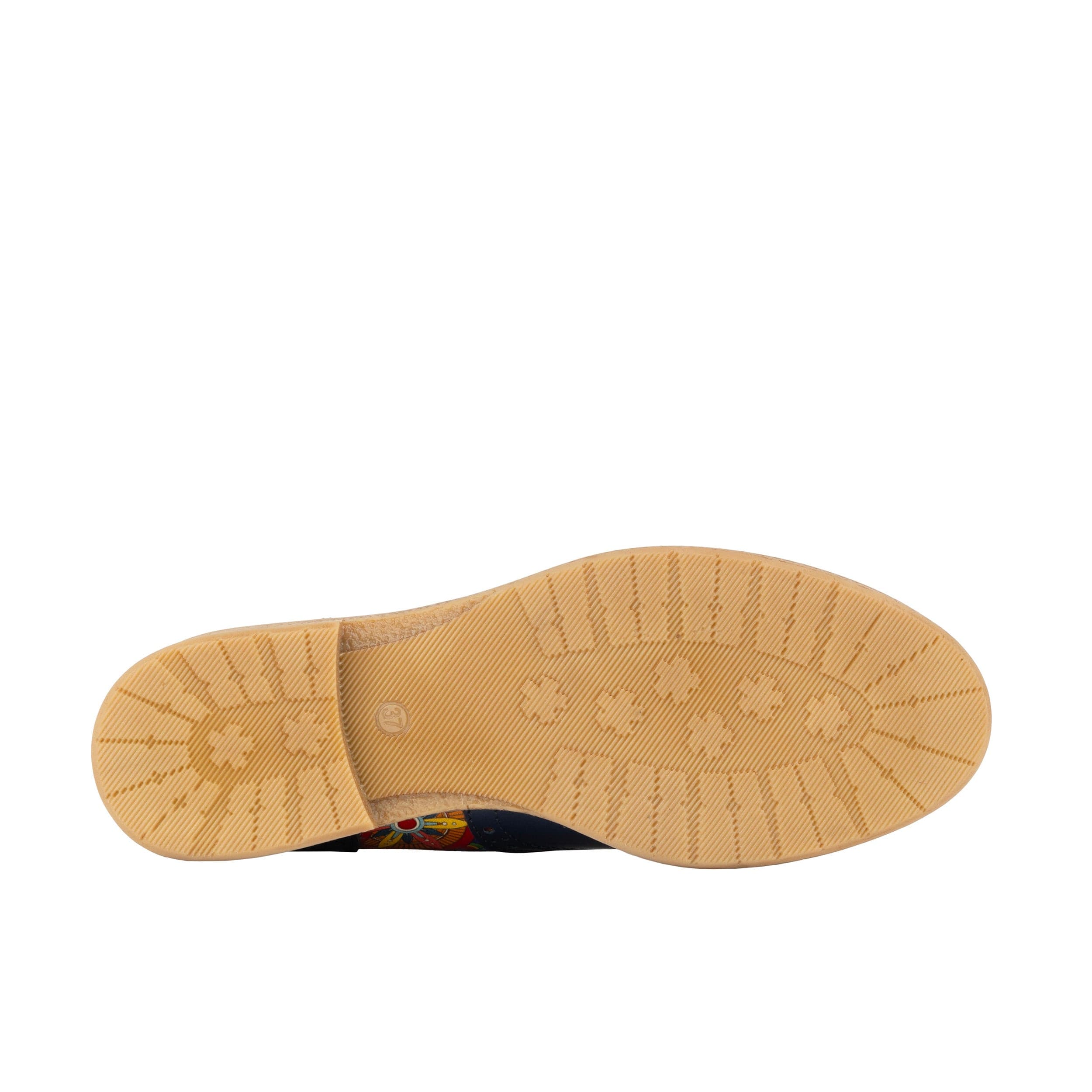 The Artist - Navy Multi - Women's leather lace-up shoe with brogue detailing