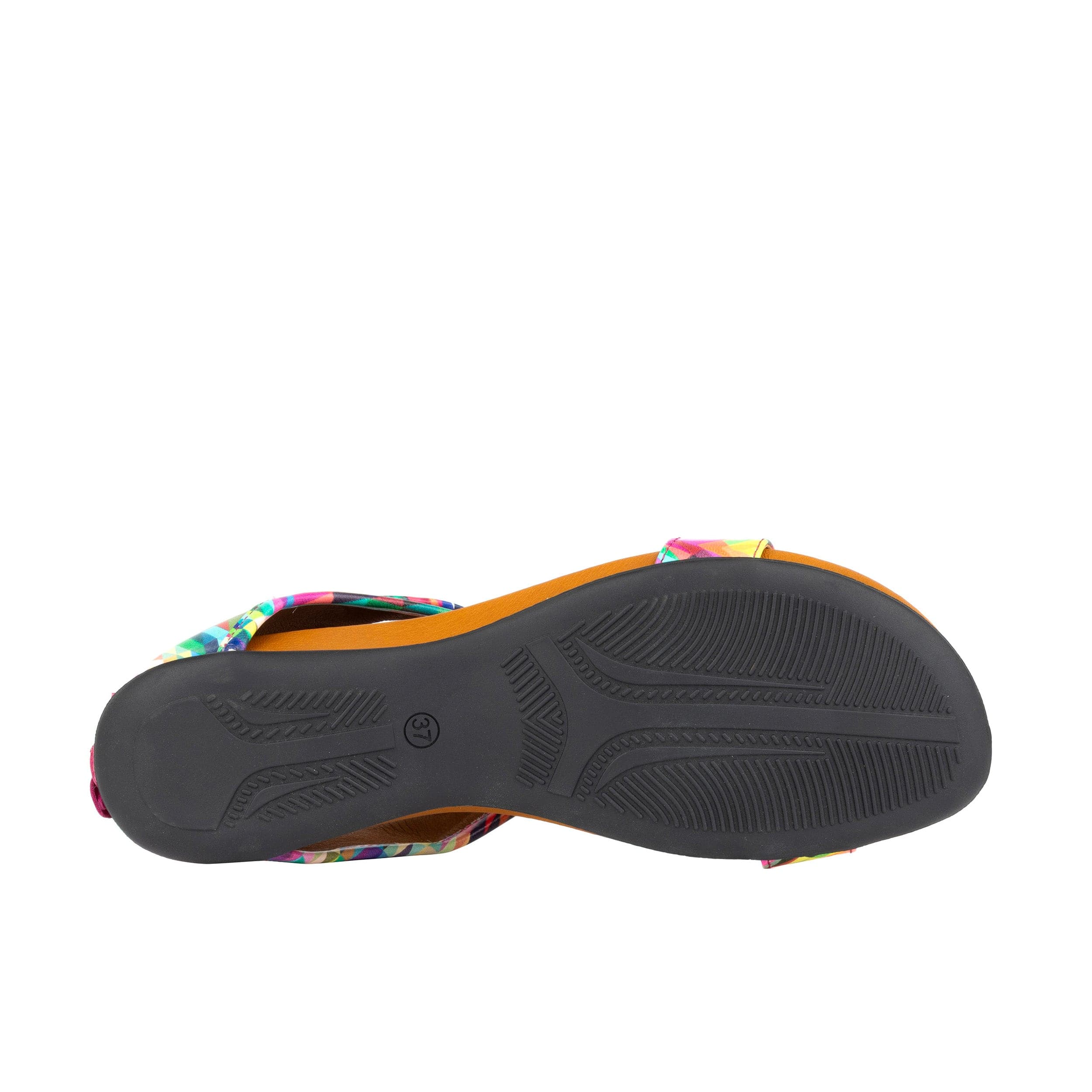 Downtown - Fiesta - Women's flat T-bar sandal with covered heel