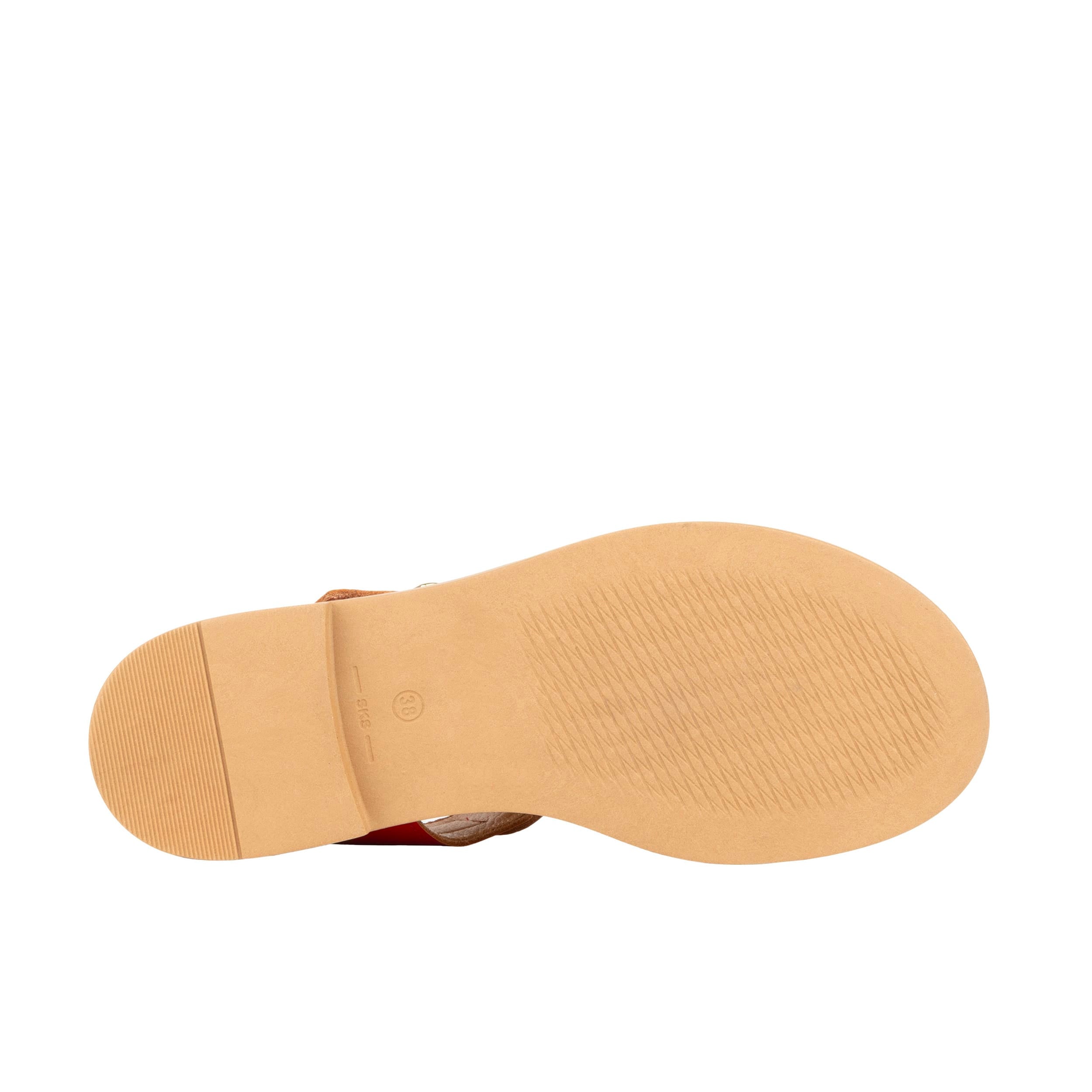 Fiona - Red - Women's Leather Gladiator Strap Sandals