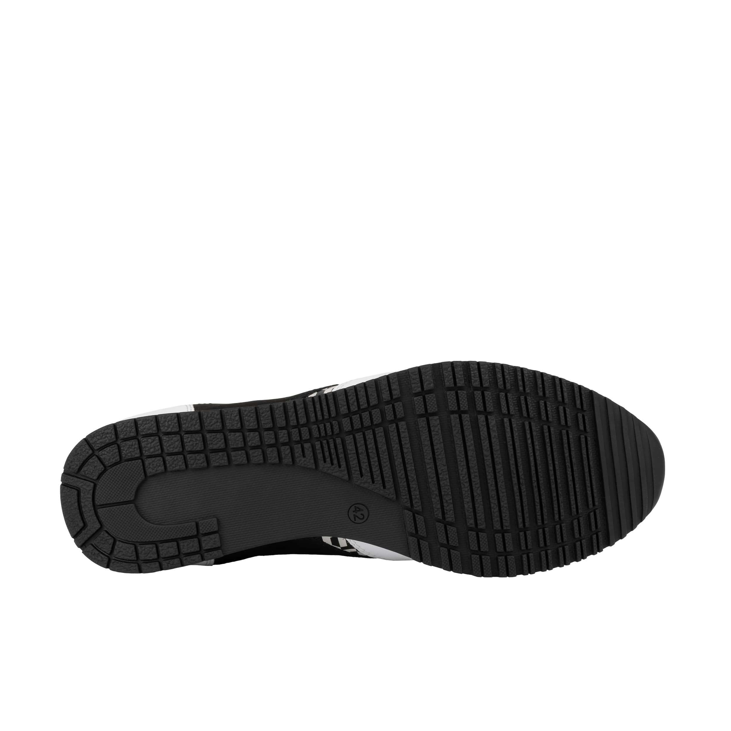 San Francisco - White & Black Hexa - Men's lace-up leather & suede trainer