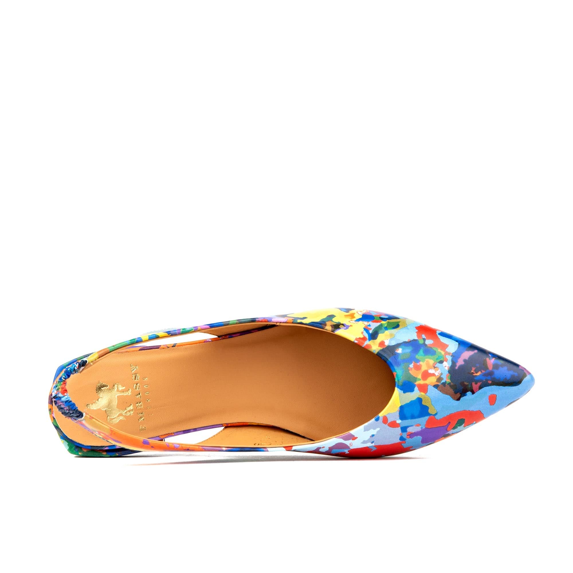Holly - Summer Colours -Women's pointed toe printed leather slingbacks
